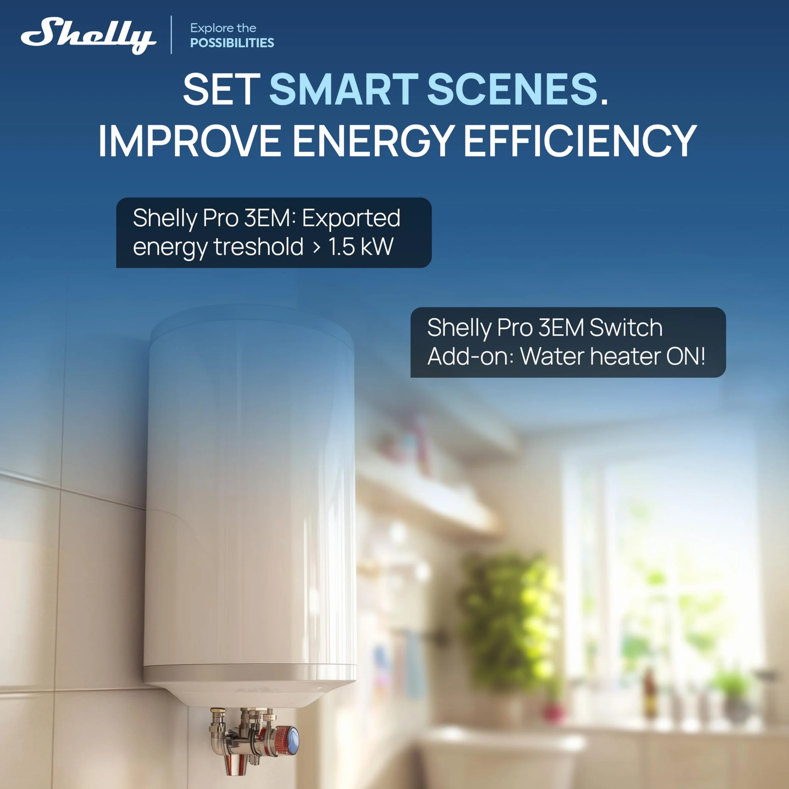 Shelly Pro 3EM 120A V2 – Medidor de Consumo Trifásico en Carril DIN 100-260 V, Matter, Wi-Fi, LAN y Bluetooth, Sin Hub Requerido, 3 CTA x120A, Medición Fotovoltaica Bidireccional, Historial 60 Días