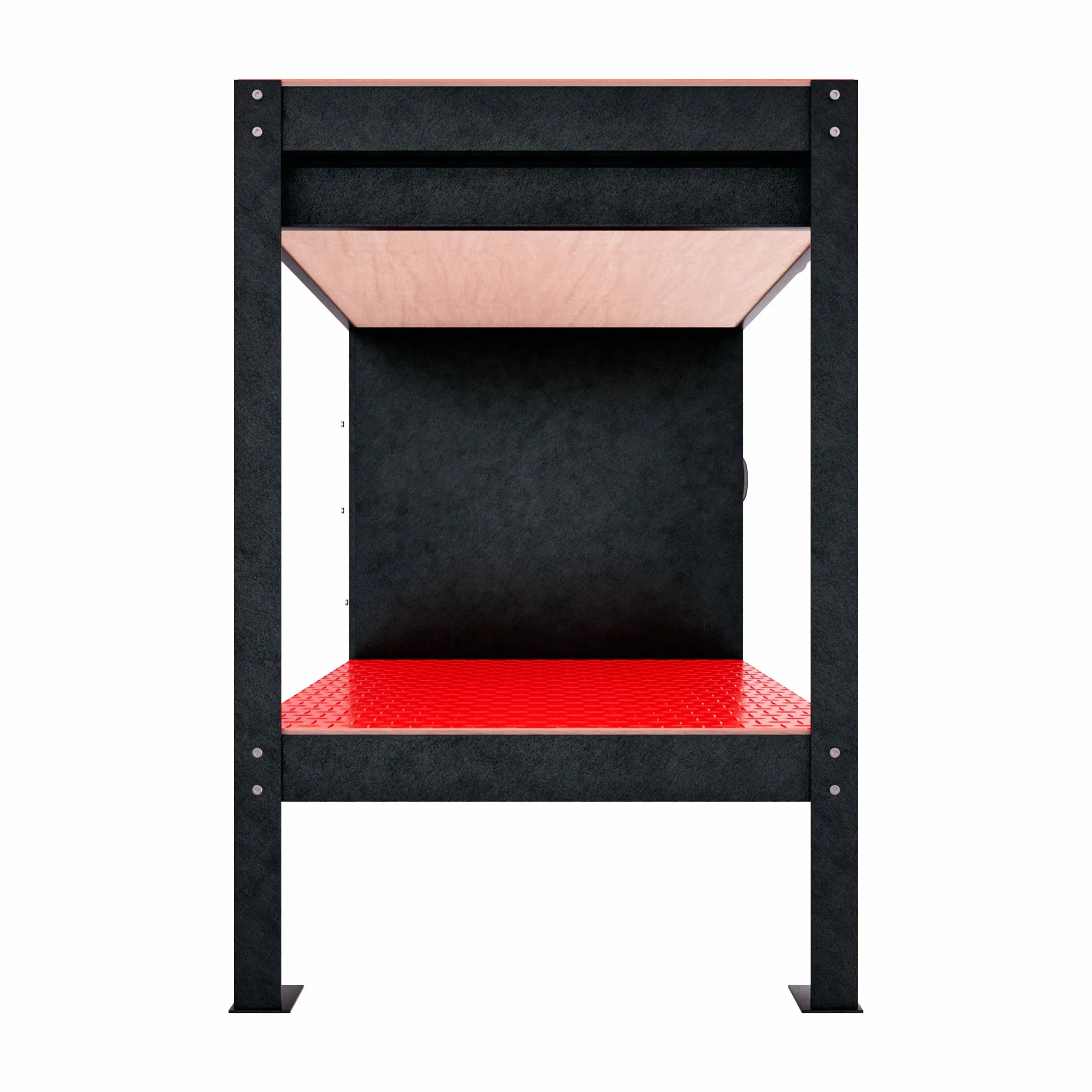 Banco de trabajo metálico 120x60 cm con cajón y estante negro Boudech Manny
