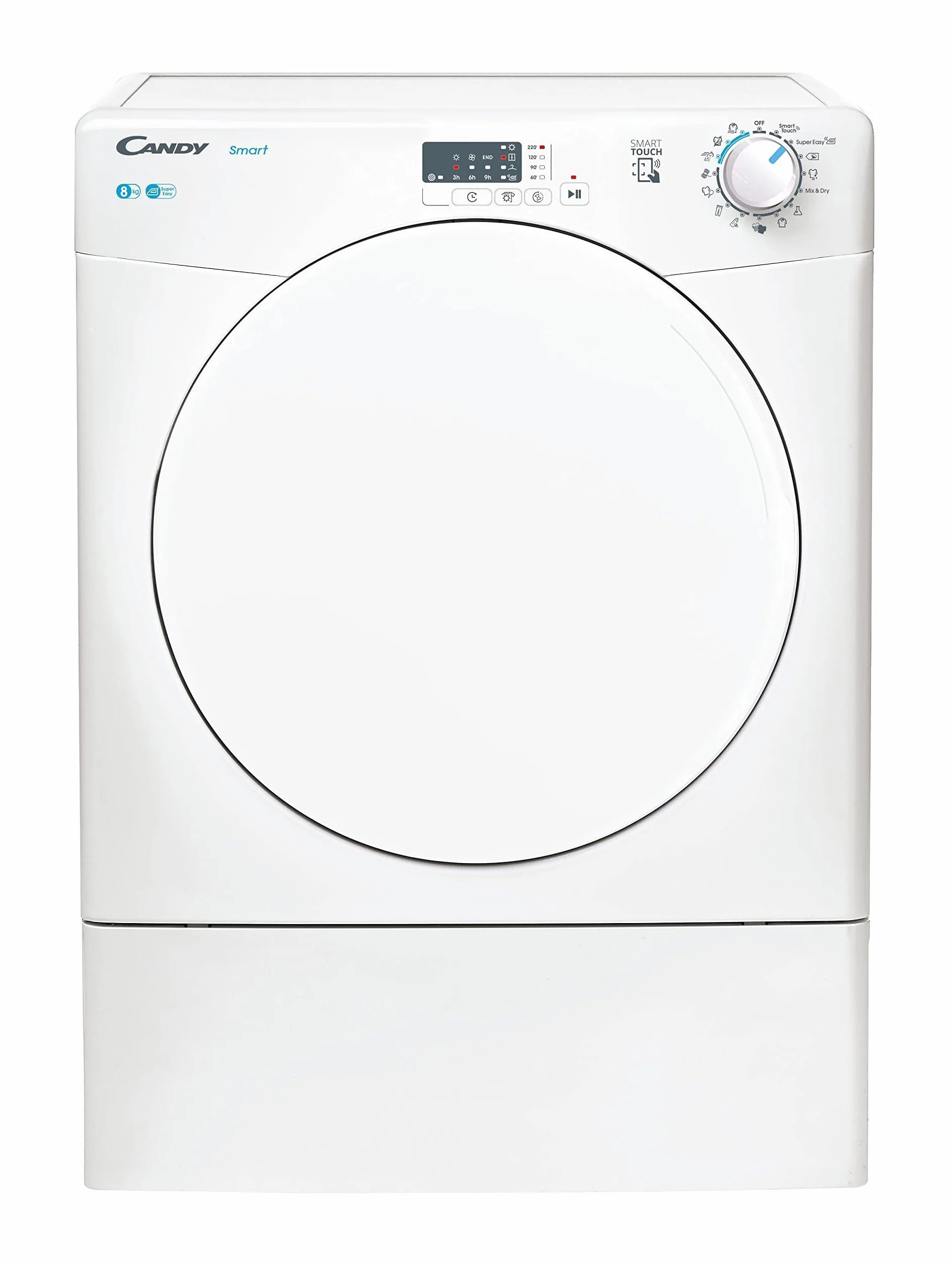 Candy Smart CSE V8LF-S Secadora Evacuación 8KG Digital NFC 14 Ciclos Escotilla XXL Blanco
