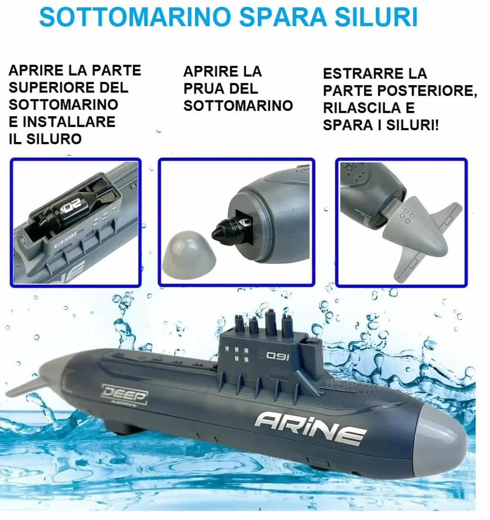 Submarino Sumergible para Niños con Dispara Torpedos y Misiles - Juguete de Barco de Batalla Naval