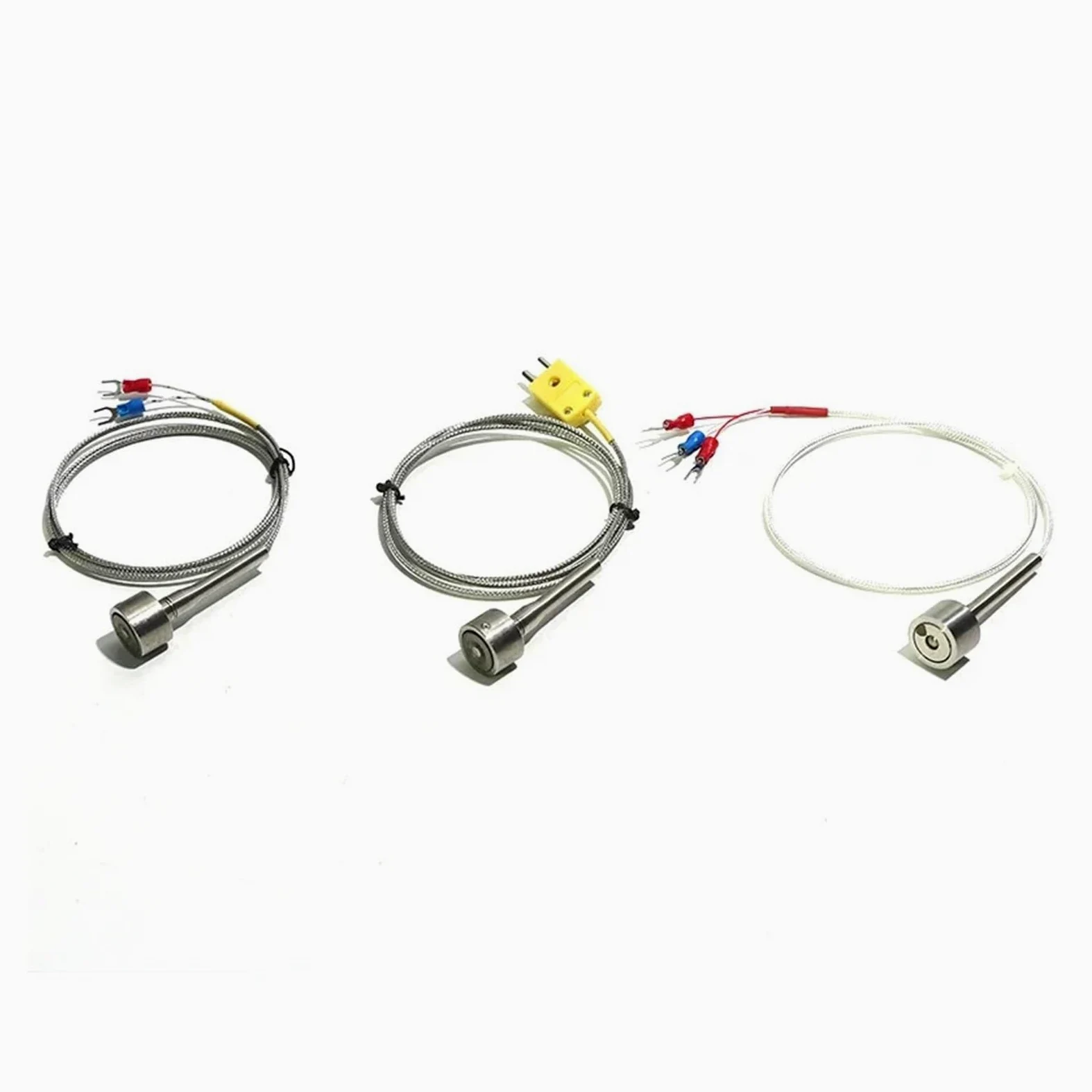 Enchufe de interfaz termopar adsorción magnética fuerte con cable blindado acero inoxidable 1 pieza(PT100 5m)