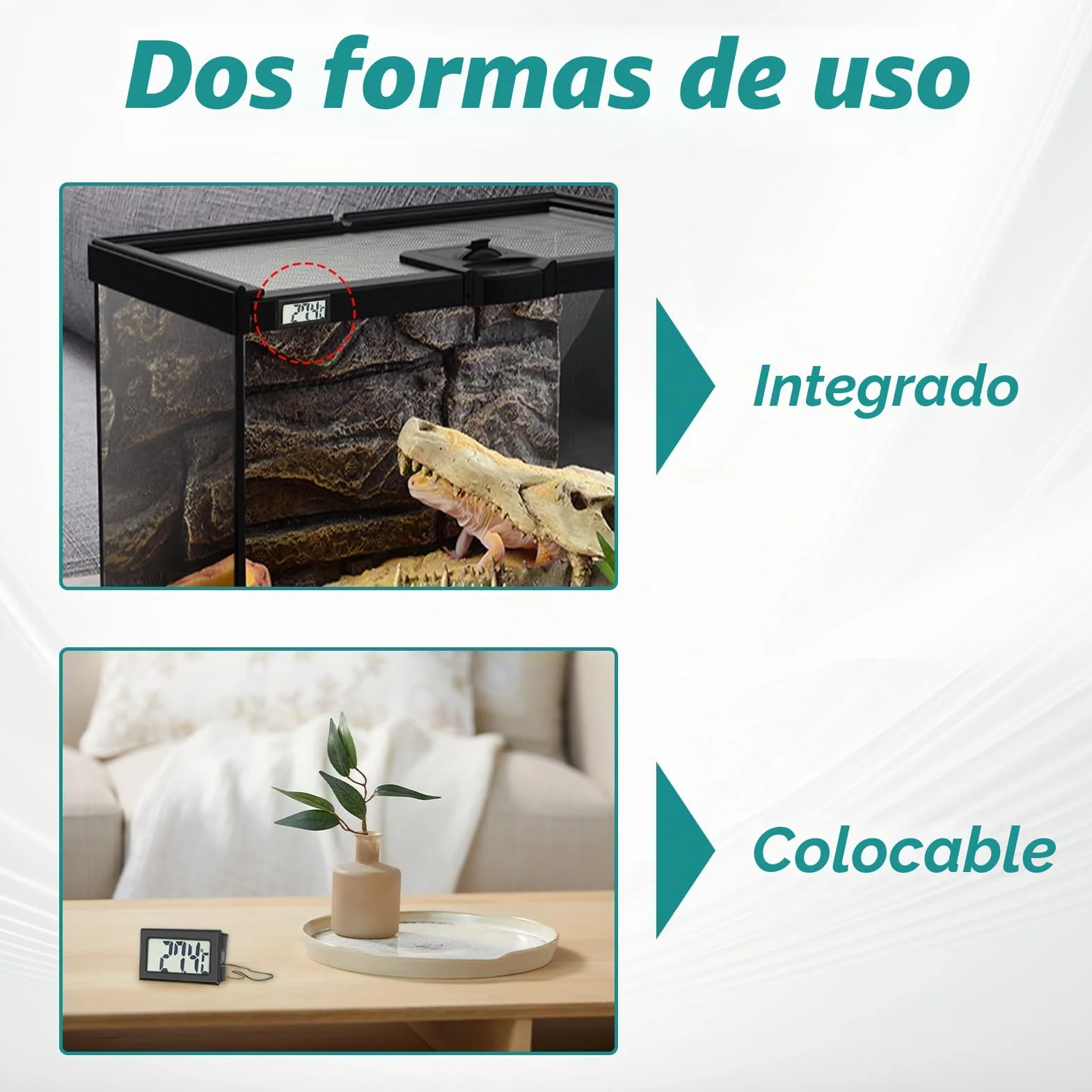 Termómetro Digital Mini con Sonda Externa Impermeable, 4 Piezas para Acuario, Refrigerador y Congelador