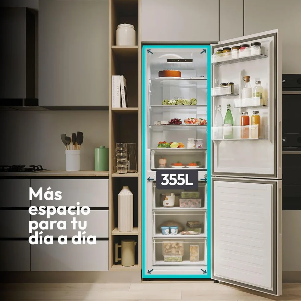 Candy Fresco 300 CNCQ2T618EW Frigorífico Combi 355L Total No Frost Circle+ 60x185cm Blanco
