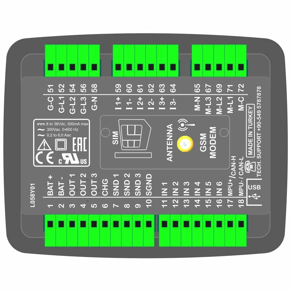 D-200-MK2 Controlador de generador multifuncional con MPU