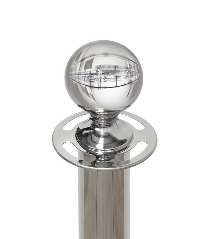 Postes Separadores con Bola Cromados 33cm x 1m para Catenarias Eventos