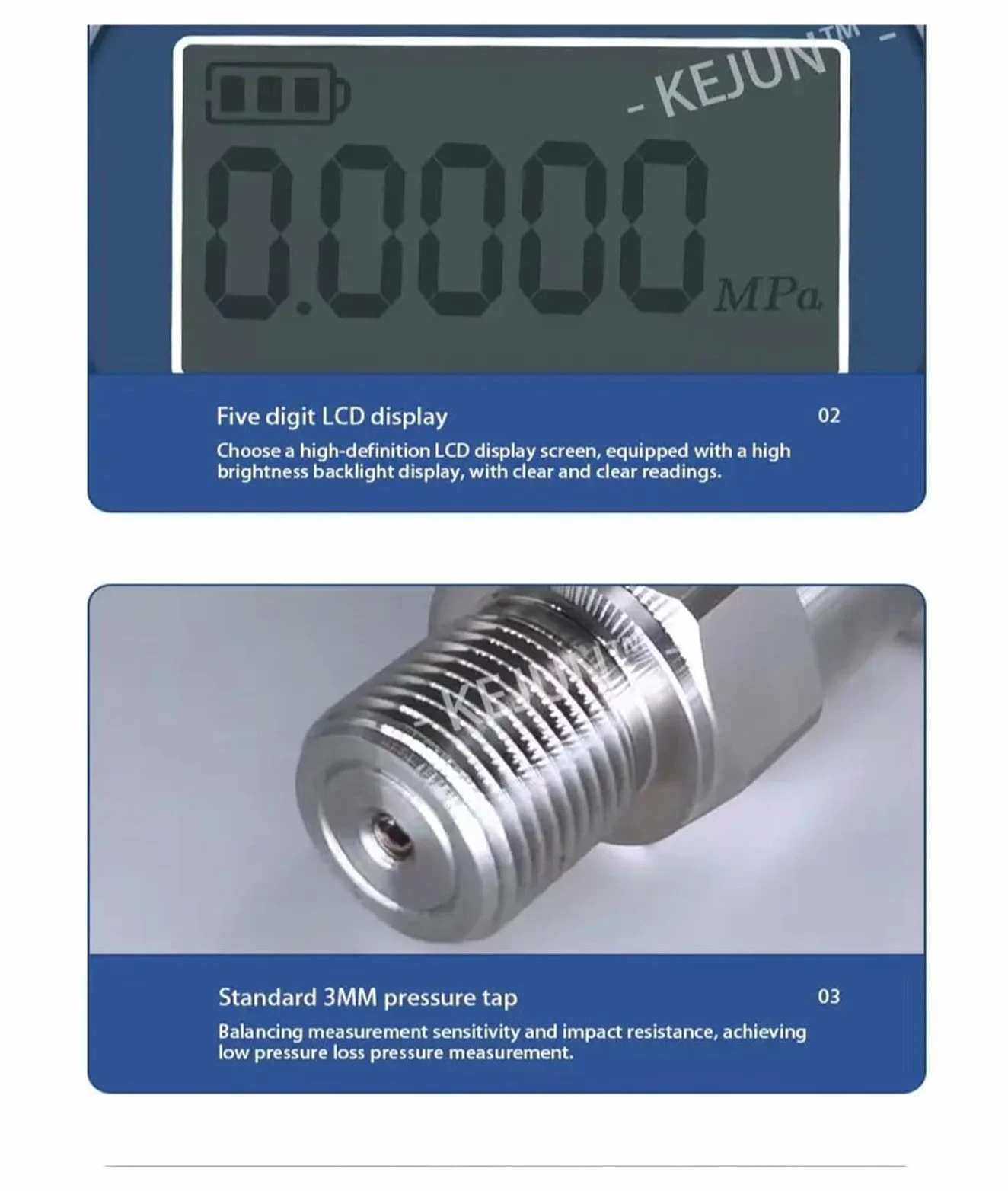 Manómetro electrónico Pantalla Digital LCD de esfera de 60 mm, Manómetro de presión negativa de vacío hidráulico Manómetro de presión de aceite de agua(0-6Mpa)