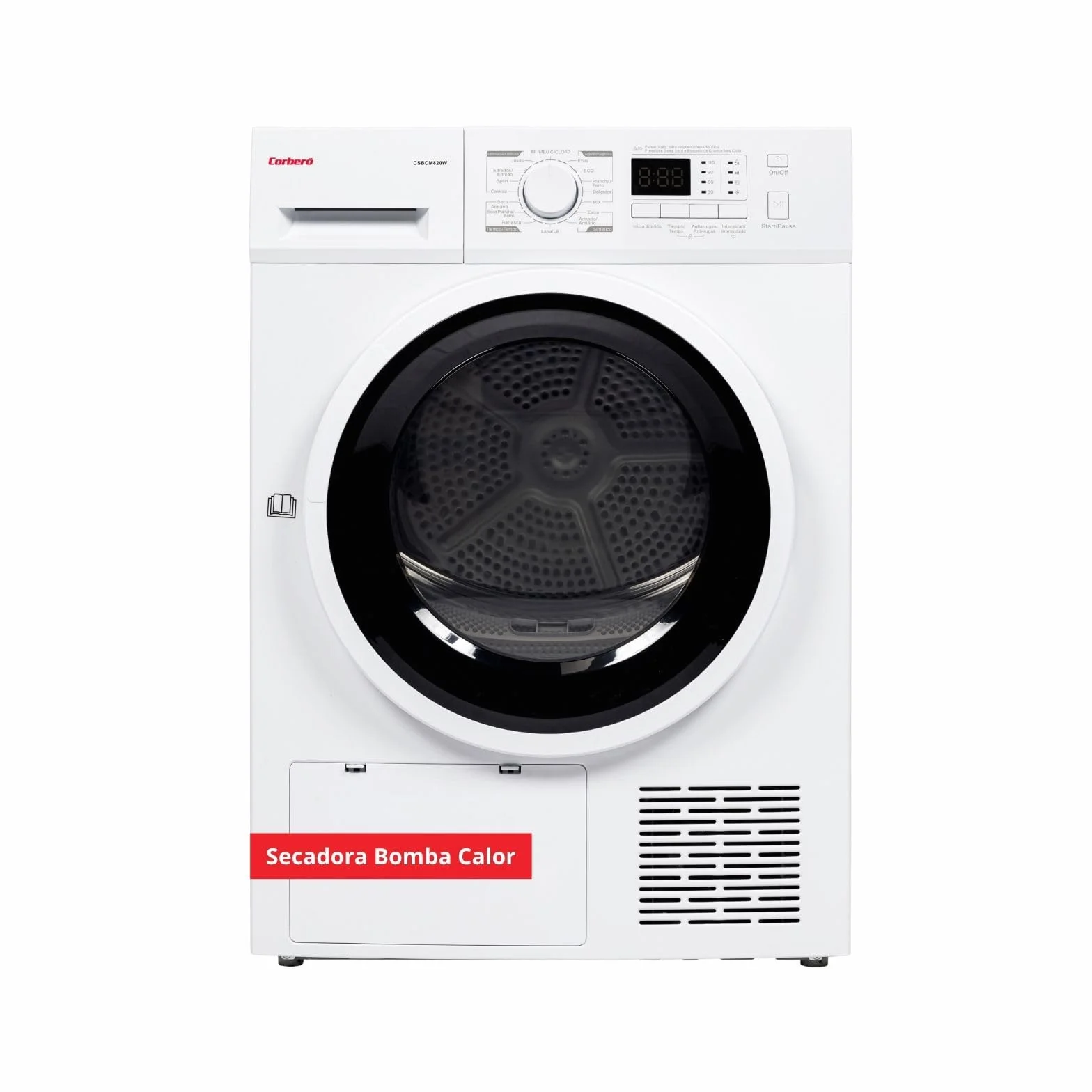 Corberó Secadora Bomba de Calor CSBCM820W 8 Kg 15 Programas Display LED Blanco