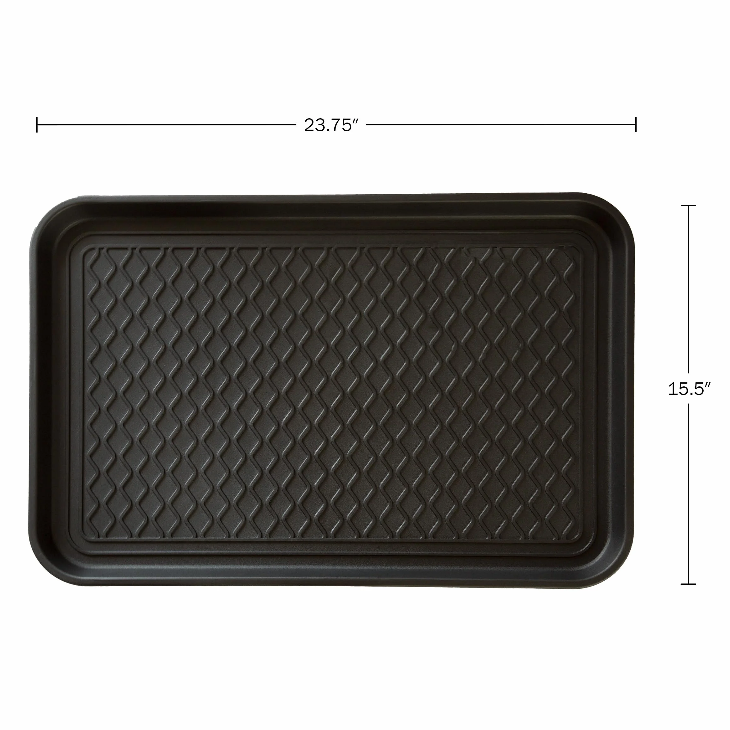 Stalwart All-Weather Indoor/Outdoor Boot Tray - Weather-Resistant Hard Plastic Shoe Mat with Raised Edge for Entryways, Decks, and Patios by (Black)
