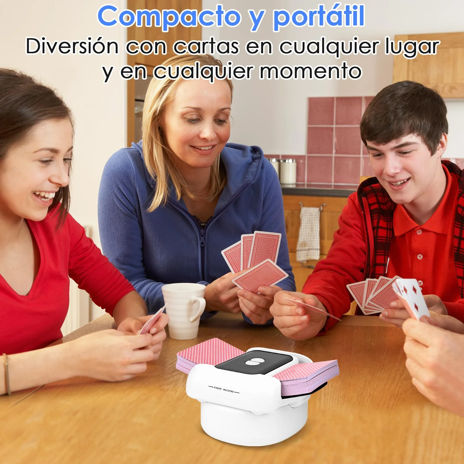 Barajador de Cartas Automático Recargable para 1-2 Barajas, Bajo Ruido, Póquer, UNO, Blackjack