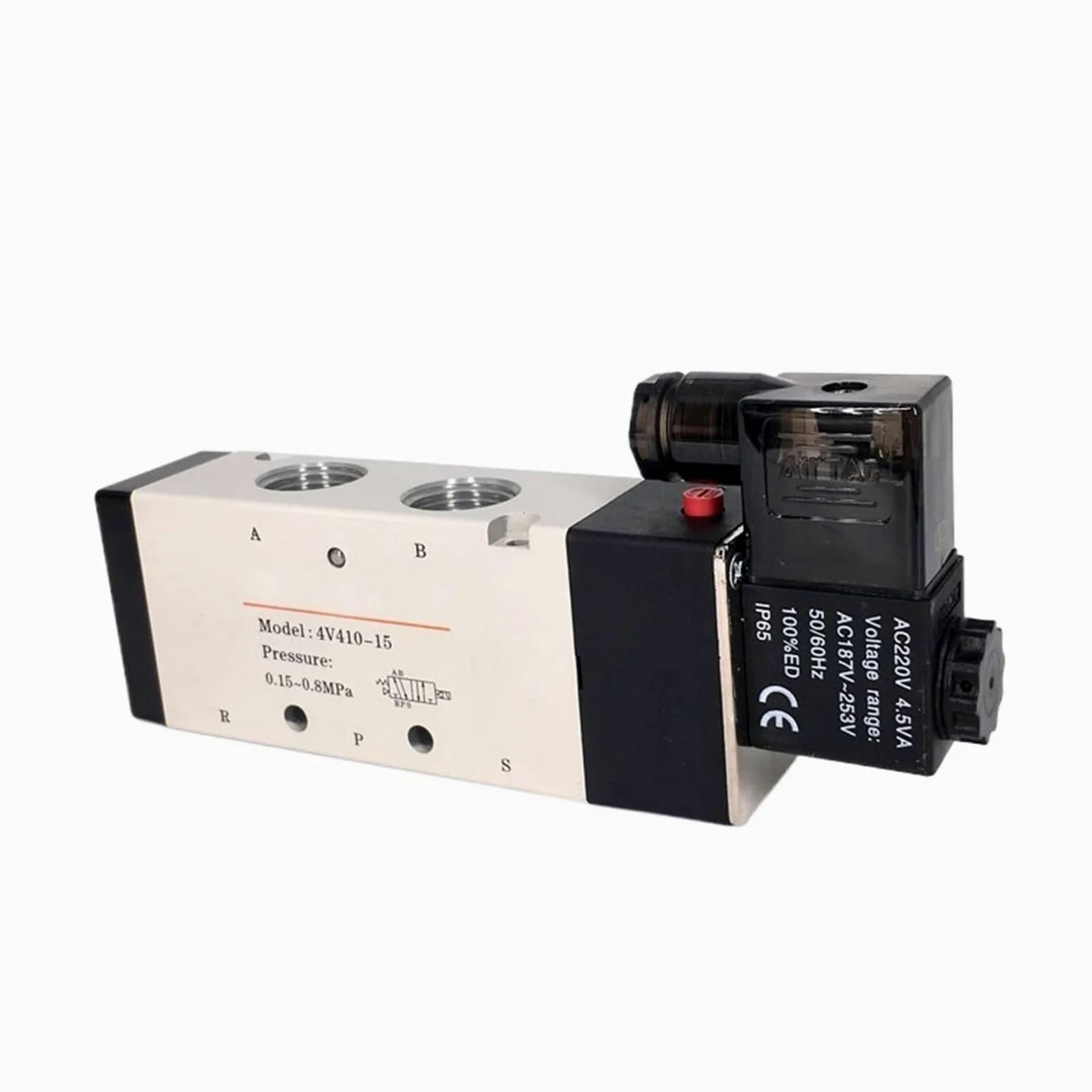 Válvula neumática electroválvula eléctrica 4v410-15, Control Aire-Gas, magnética, 5 vías, 2 Posiciones, 12 V CC, 24 V CA, 110 V CA, 220 V, Voltaje de la Bobina | 10mm Fittings,Motor With Bracket