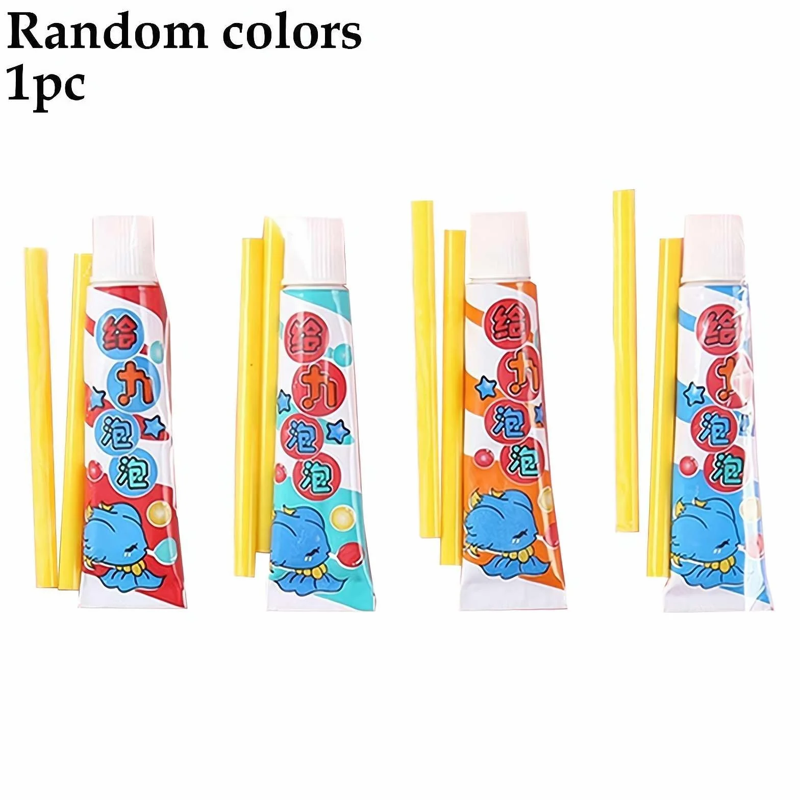 Globos mágicos de burbujas de soplado, pegamento mágico con popote, juguete colorido para fiestas, regalo (5 piezas)