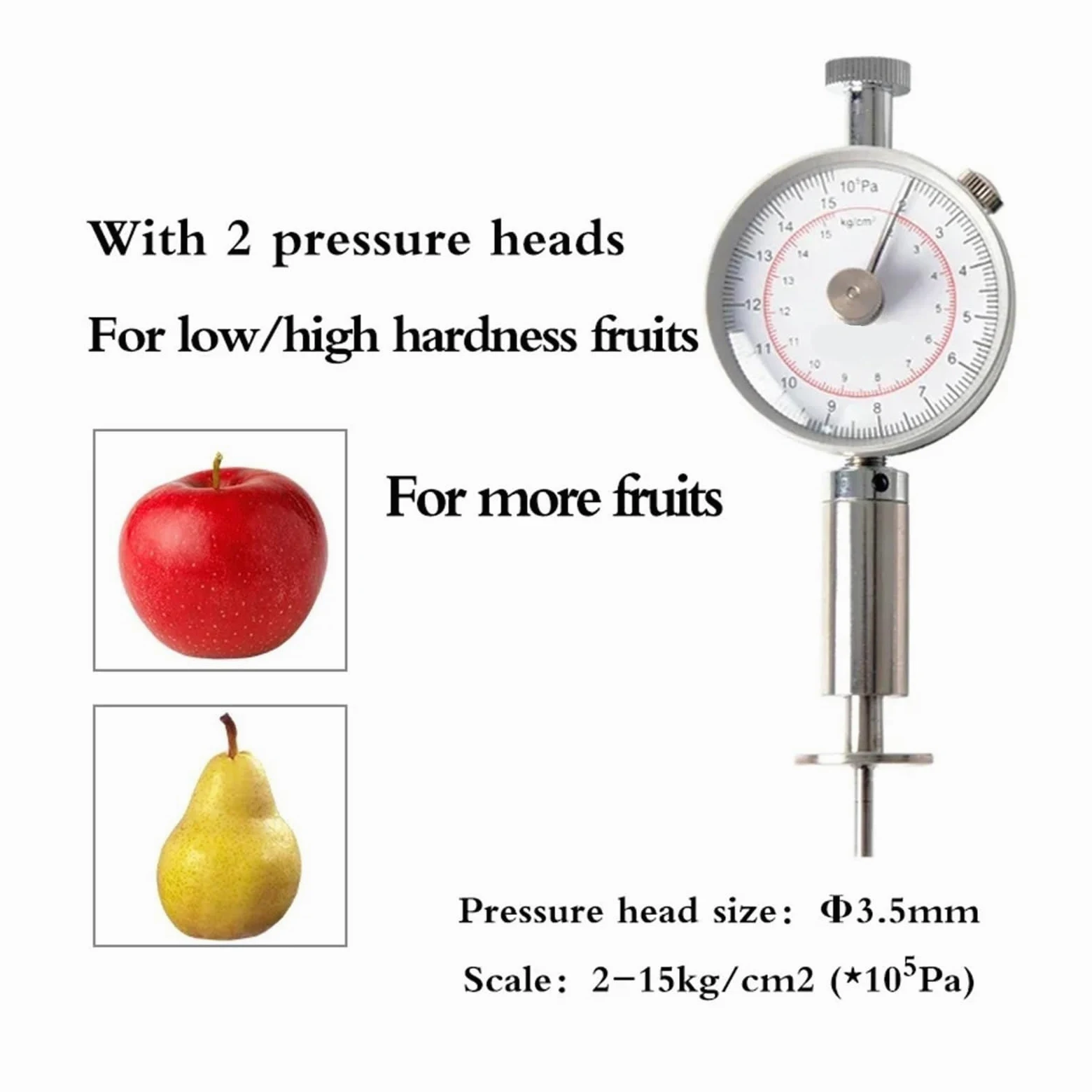 Durómetro portátil for frutas, esclerómetro, durómetro for naranjas, penetrómetro,Sonda precisa | 3