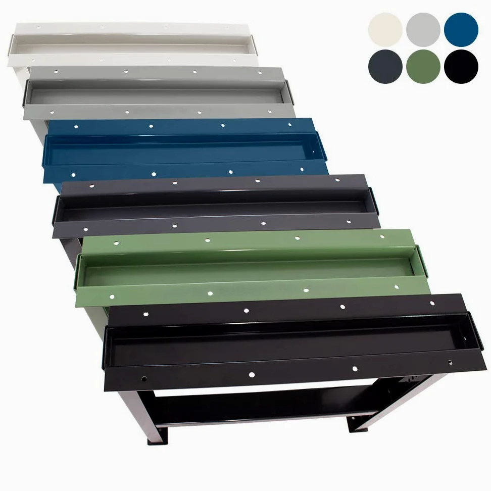 Estructura de banco de trabajo de acero WBG650 7001000 de altura regulable mesa de trabajo taller base de banco de trabajo soporte de metal pie de acero (1 unidad) color gris antracita brillante