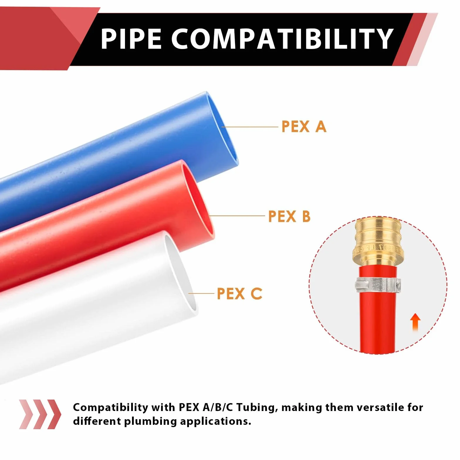 EFIELD PEX - Adaptador macho NPT de 1 pulgada x 1 pulgada (sin plomo), 5 piezas (5 unidades)