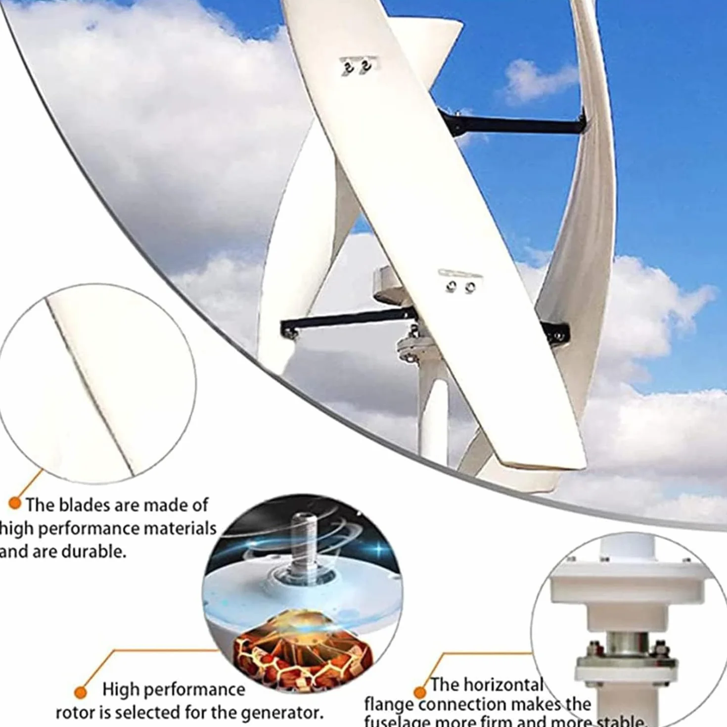 Turbina Eólica Vertical de Levitación Magnética 6000W, Generador de Viento para Barco Doméstico 48V