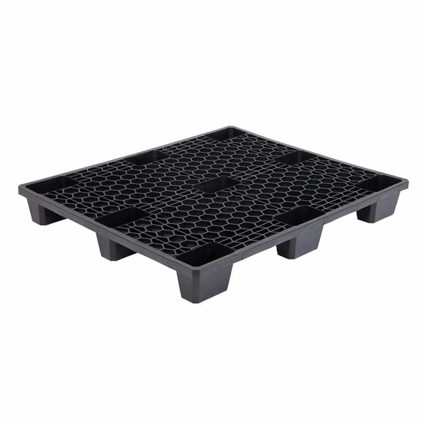 Propac Z-PALP100 - Palet perforado industrial de resina, color negro, 100 x 120 x 13,5 cm