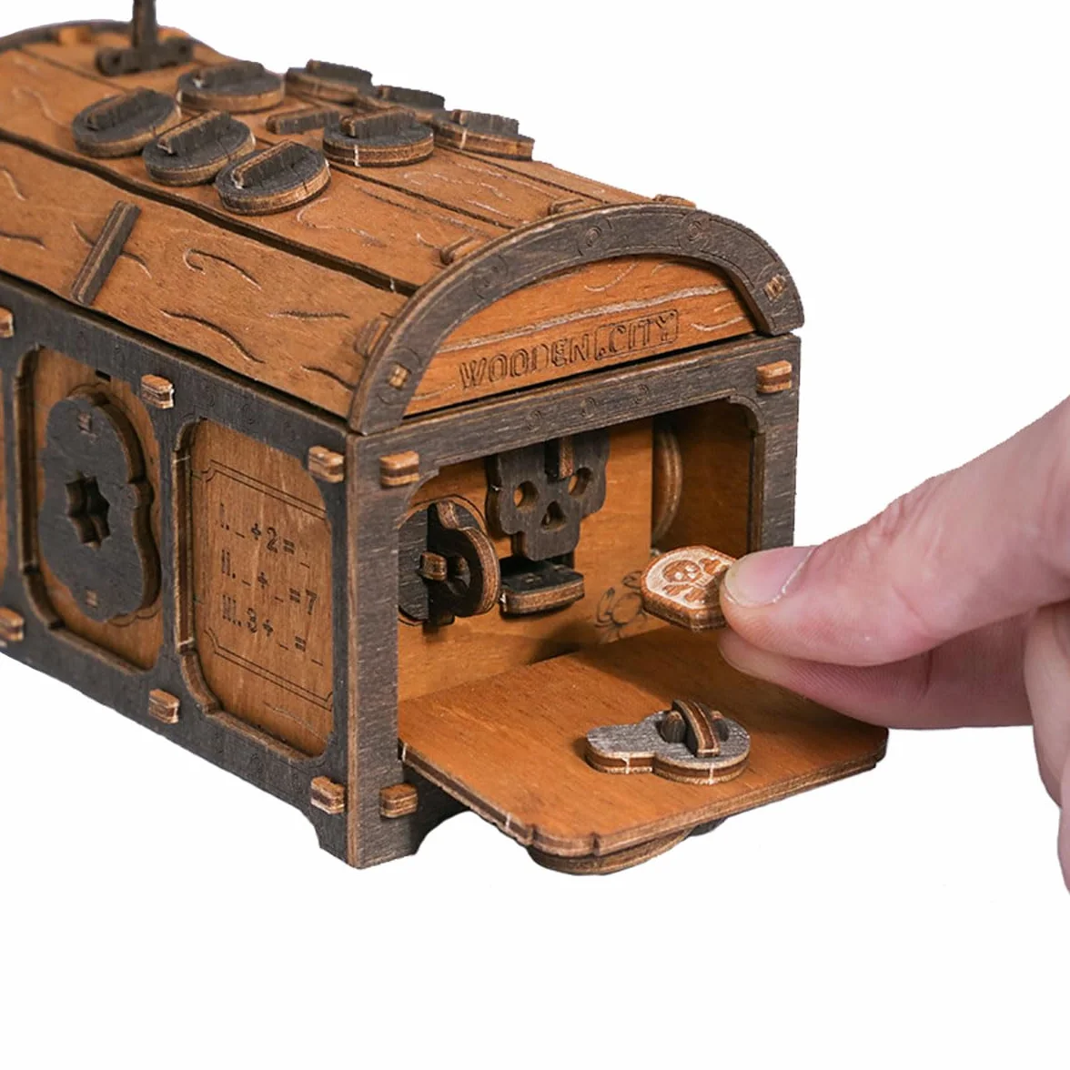 WOODEN.CITY Treasure Chest 3D Puzzle Box Escape Room Secret Mystery Box Original Gift Adults Kids