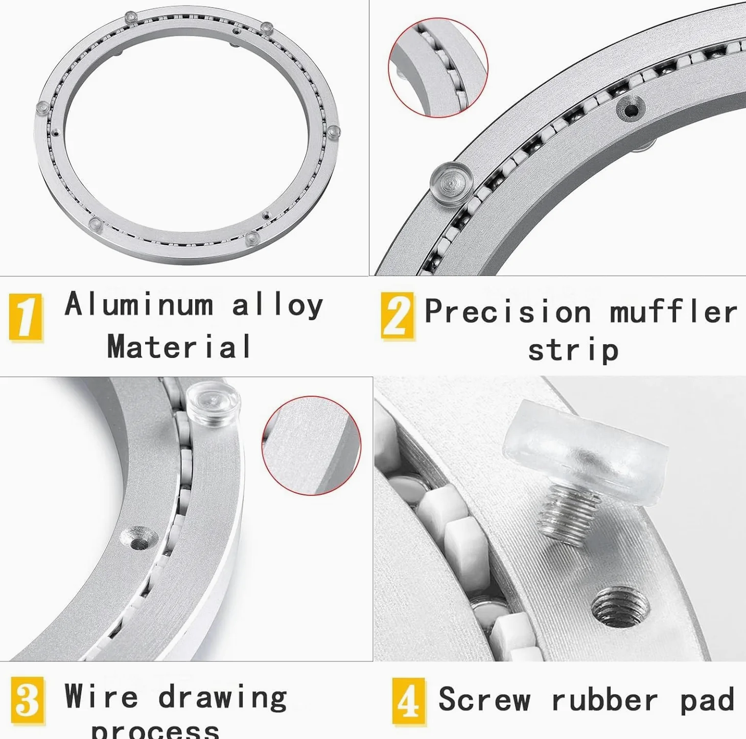 Placa giratoria de metal resistente con rodamiento de bolas para soporte de mesa, 8, 16, 24 y 32 pulgadas