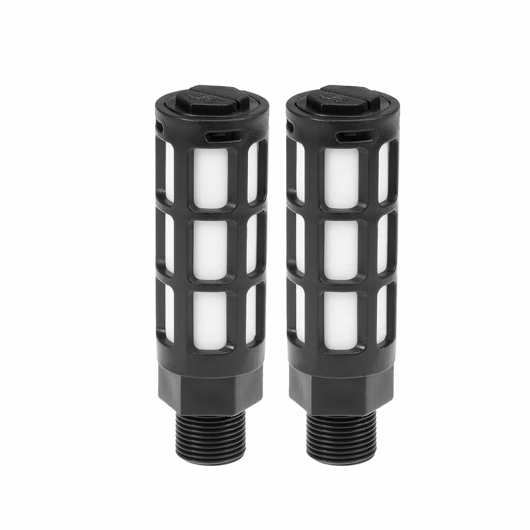 Sourcingmap Silenciador neumático 3/8 PT negro 4 unidades