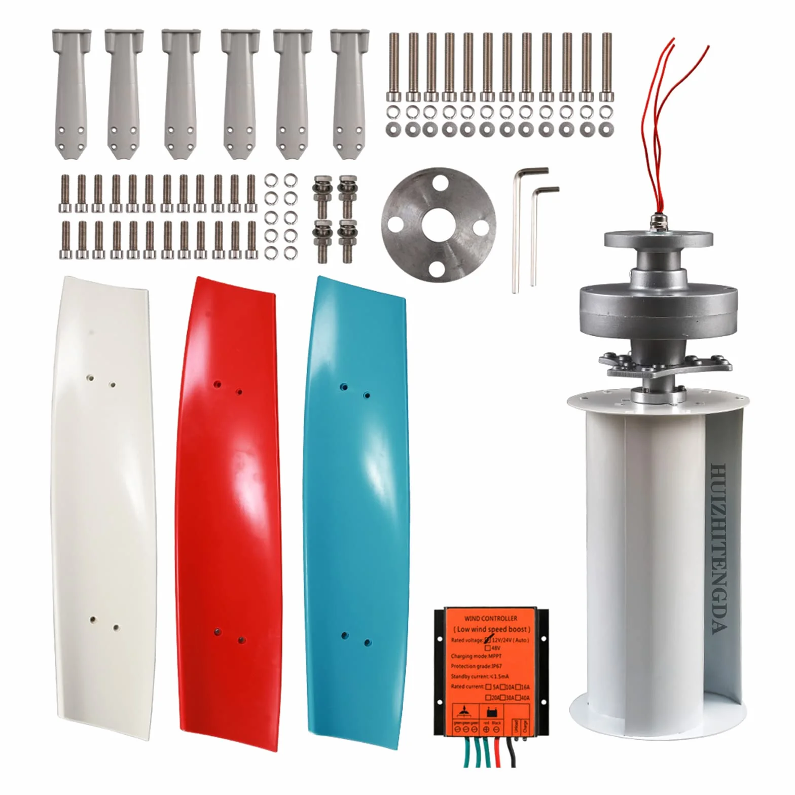 9000W sin Ruido Generador de turbinas eólicas, 12V-220V Windmill Generat Generat Kit Free Energy Alterne con Controlador MPPT para Uso doméstico