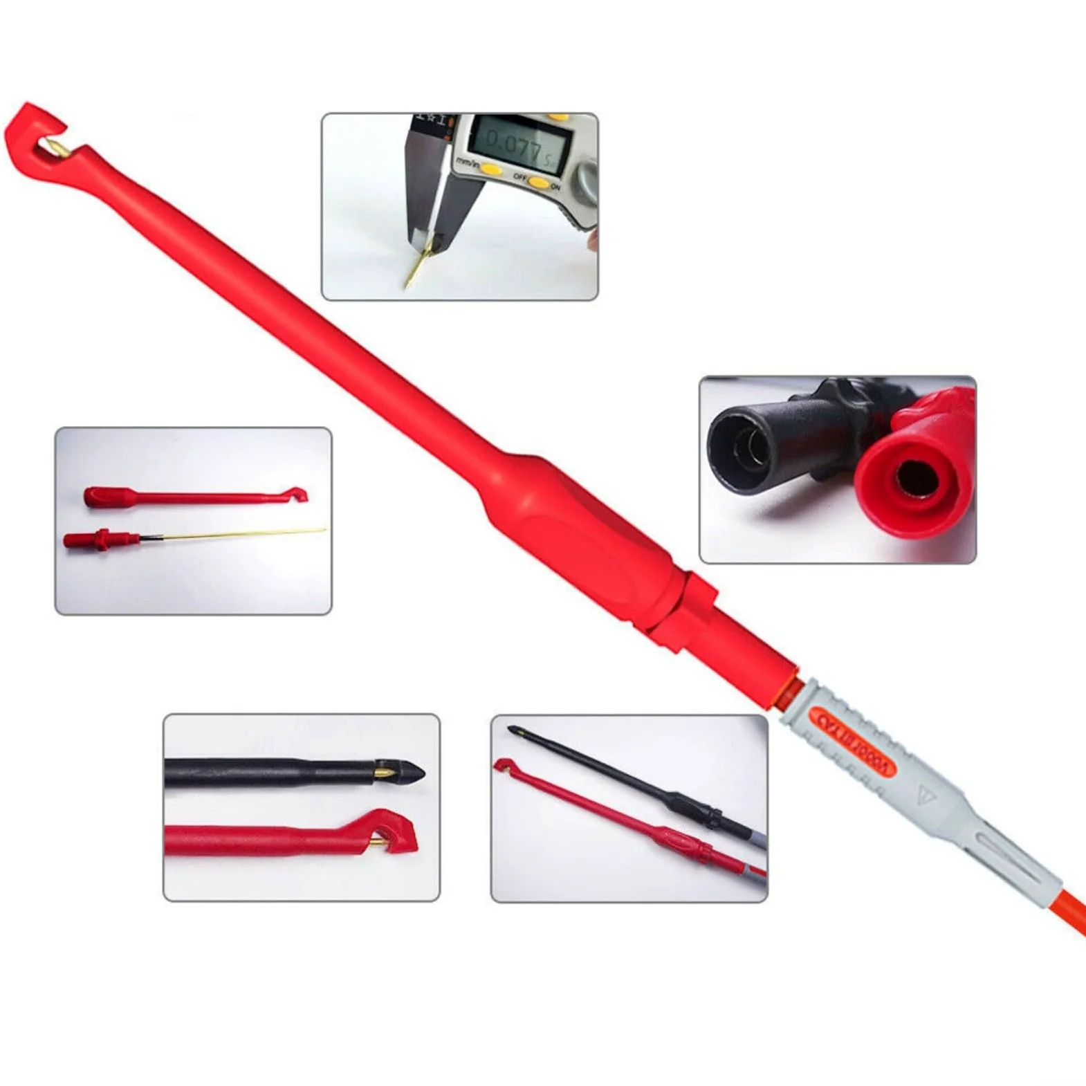 Juego de 61 cables de prueba de multímetro con puntas de prueba inversa, compatible con multímetros Fluke, conector banana de 4 mm, CAT III 1000 V, para automóviles y laboratorios