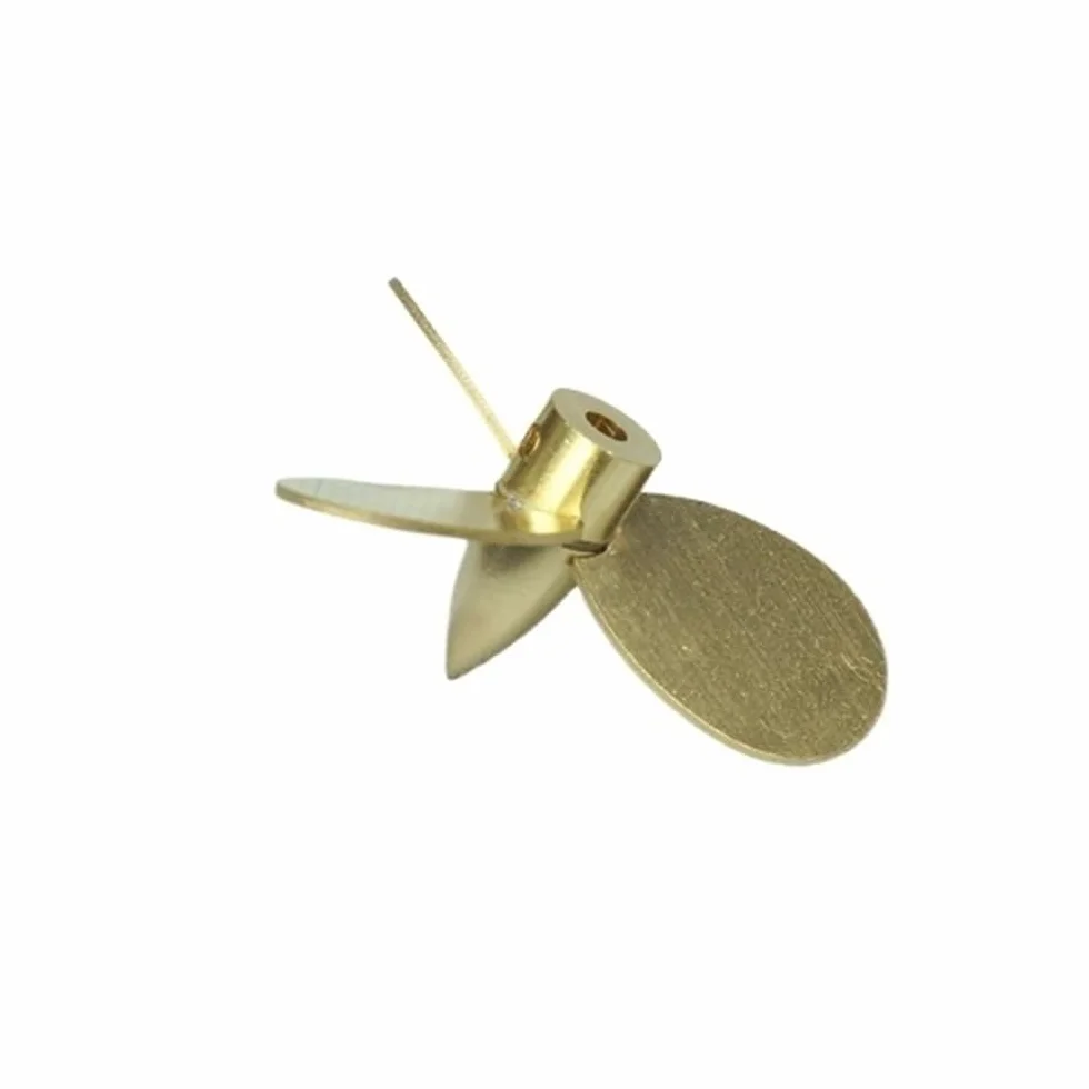 Hélice Barco RC 48 mm Triple Pala Cobre Orificio Eje 3 mm