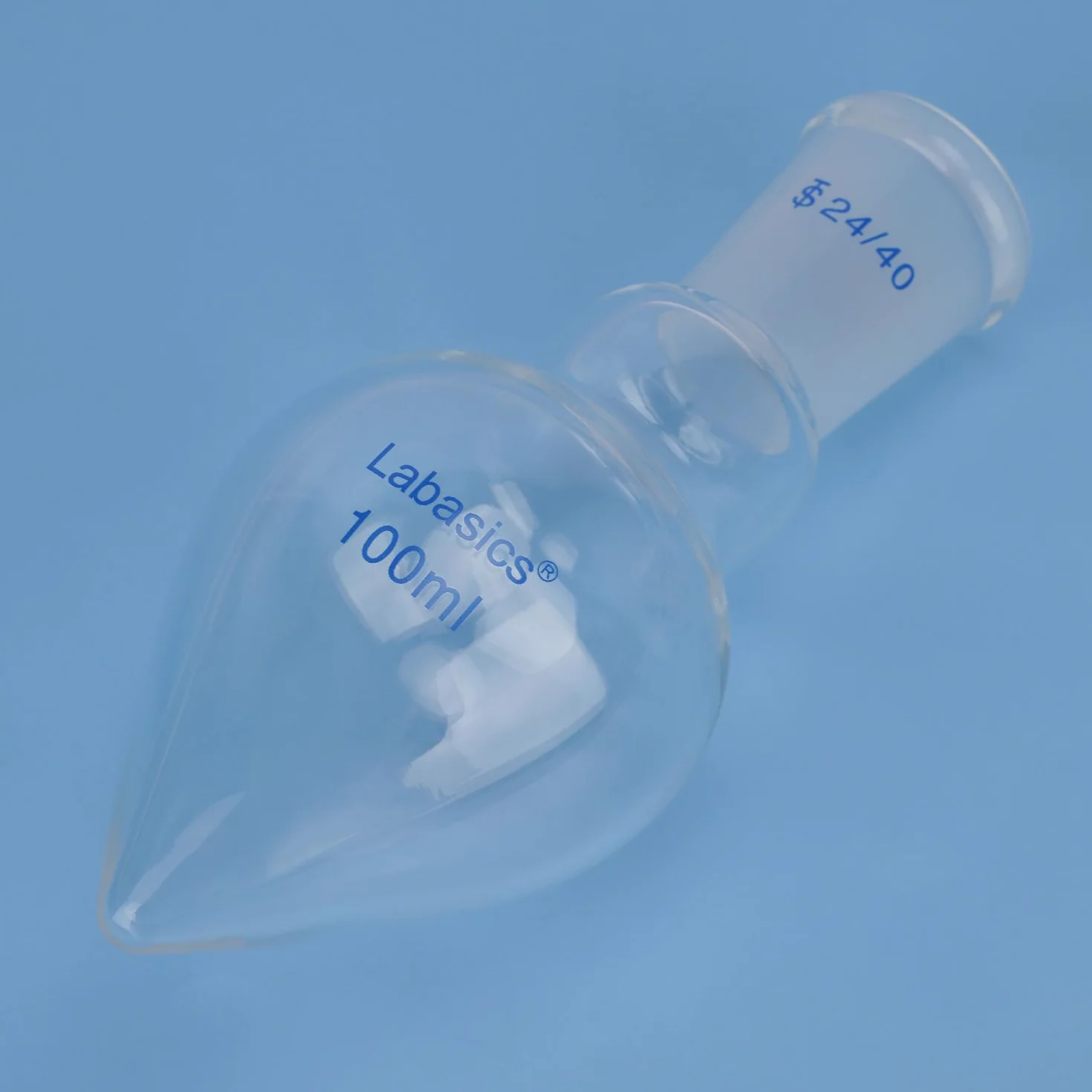 Labasics Matraz de Recuperación de Vidrio de Borosilicato, Cuello de Pared Gruesa, Junta Cónica 24/40, 100 ml para Evaporador Rotativo