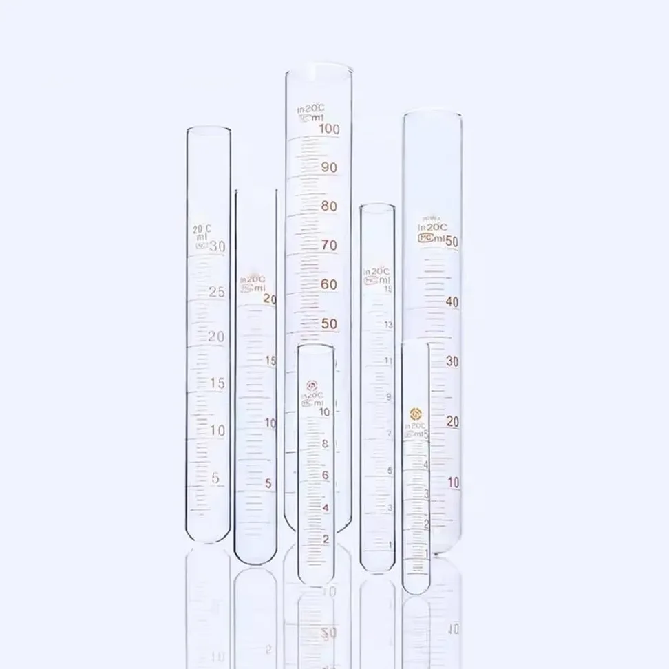 Tubo de ensayo de vidrio graduado de boca plana y fondo redondo, resistente a altas temperaturas, 5 ml, 10 ml, 15 ml, 20 ml, 25 ml, 30 ml, 50 ml y 100 ml, 10 unidades(100ml 10PCS)