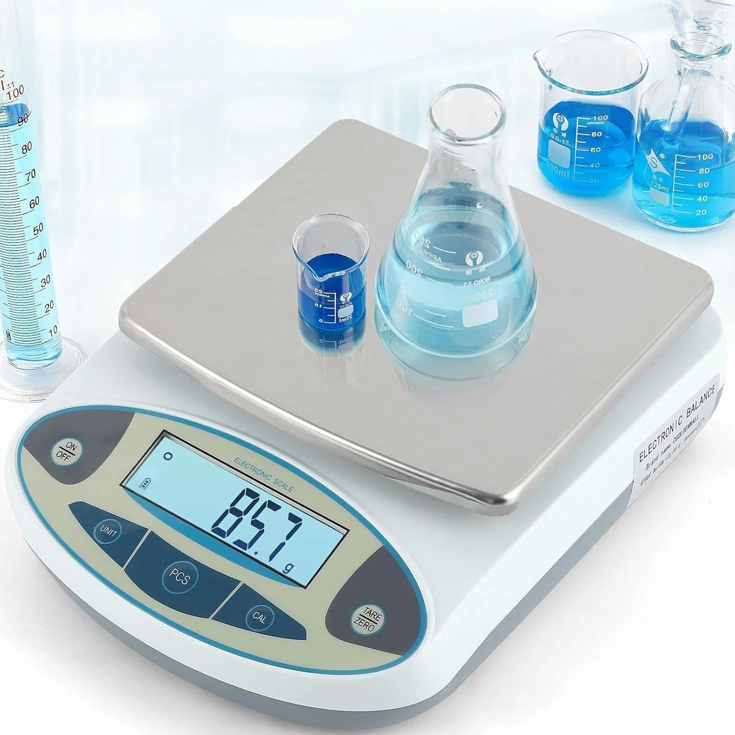 CGOLDENWALL Balanza Científica Analítica de Laboratorio de Gama Grande Báscula Electrónica Digital Inteligente de Alta Precisión de 0.1g 丨Ya Calibrado y Lista para Usar丨 (5kg, 0.1g)