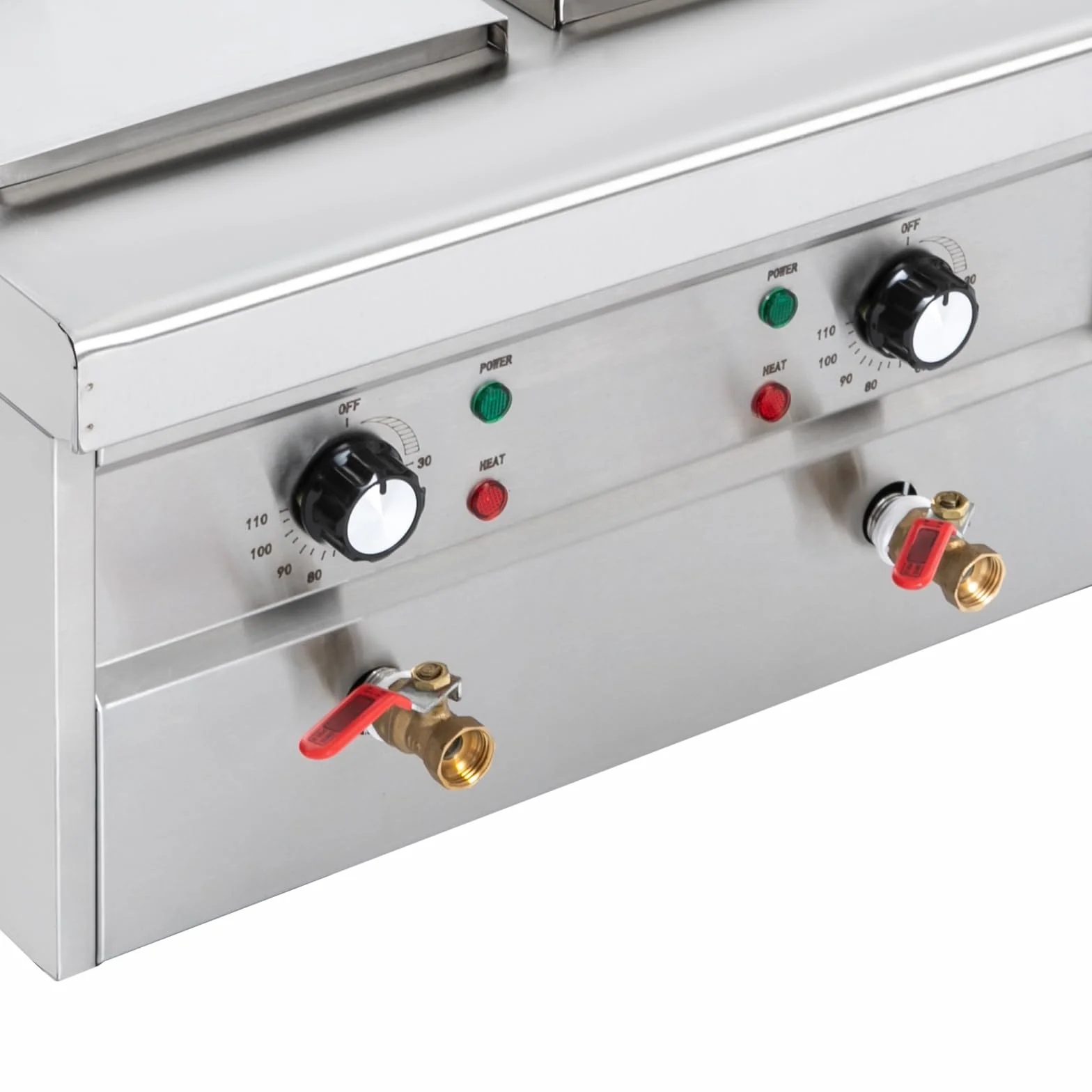 Hervidor de pasta eléctrico, 2 x 2 kW, cómoda máquina de cocinar pasta con 4 cestas de colador, 220 V, diseño de 4 agujeros, capacidad nominal 2 x 9 L, ajustable a 30 – 110 °C