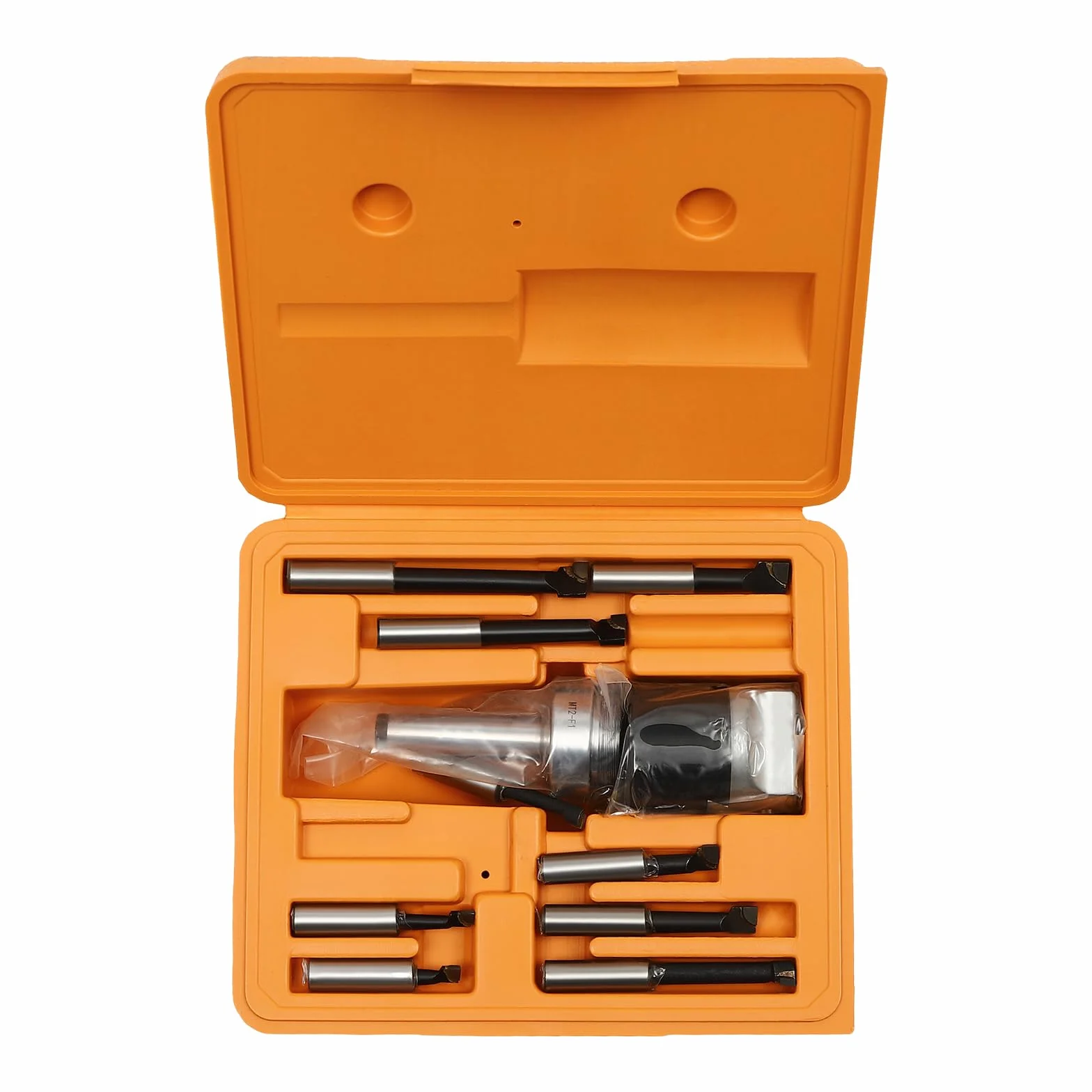 Cabezal de taladro MK2/M10 con barras de taladro, accesorios para fresadora MK2 M10 x 1,5 1-1/2"-18UNF, con 9 puntas de metal duro y cabezal de perforación F1-12 de 50 mm