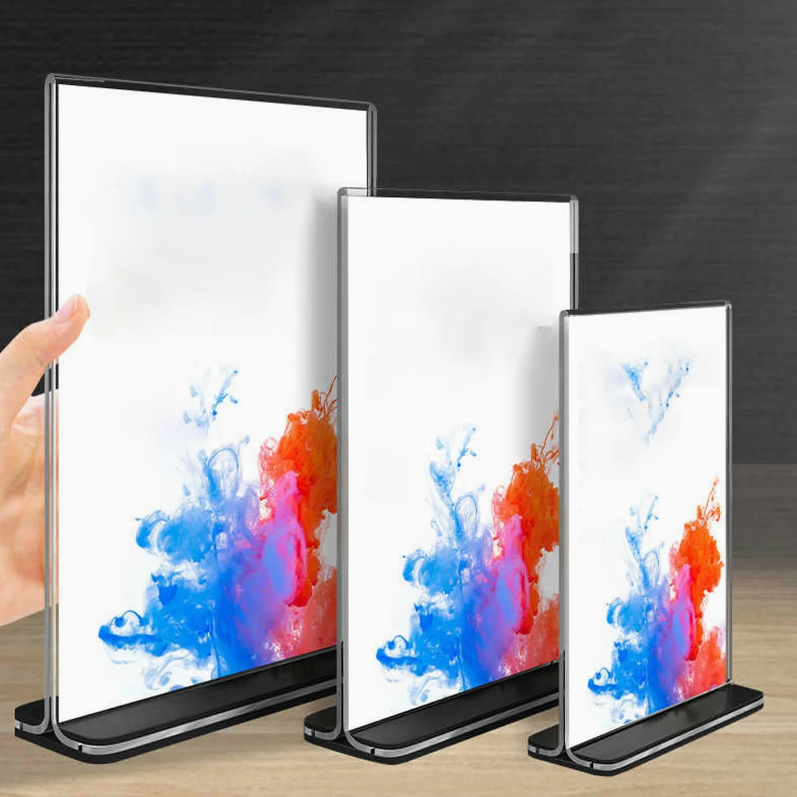 Soporte Carteles De AcríLico,Soporte para Carteles De AcríLico para MenúS,Soporte De Menú De AcríLico,Soporte para Menu Restaurante,Pantalla De Doble Cara,Apto para Restaurantes
