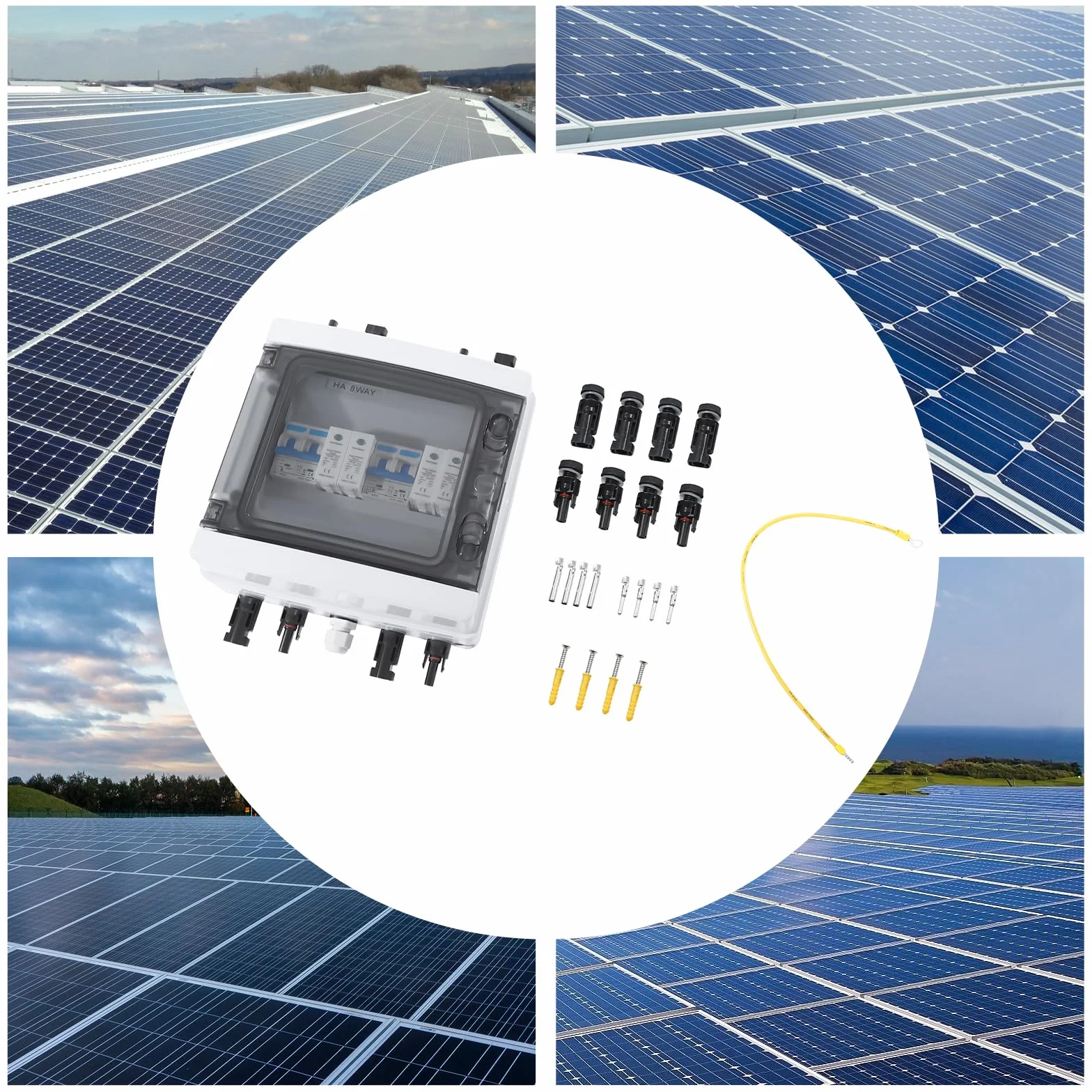 DC Trennschalter PV Anlage 1000V 25A Solar überspannungsschutz 2 Strings überspannungsschutz PV Solar Anschlusskasten Blitzschutz Leitungsschutzschalter IP65 2 In 2 In 2 Out für Solararanlage