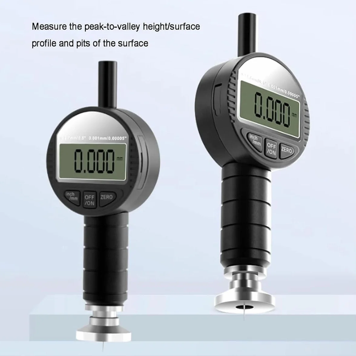 Rugosímetro digital portátil con mango antideslizante, rango de medición de 0 a 6,5 ​​mm y precisión de ±2 μM, 2 tipos de conversión de unidades y salida de datos, for rectificado e impresión.