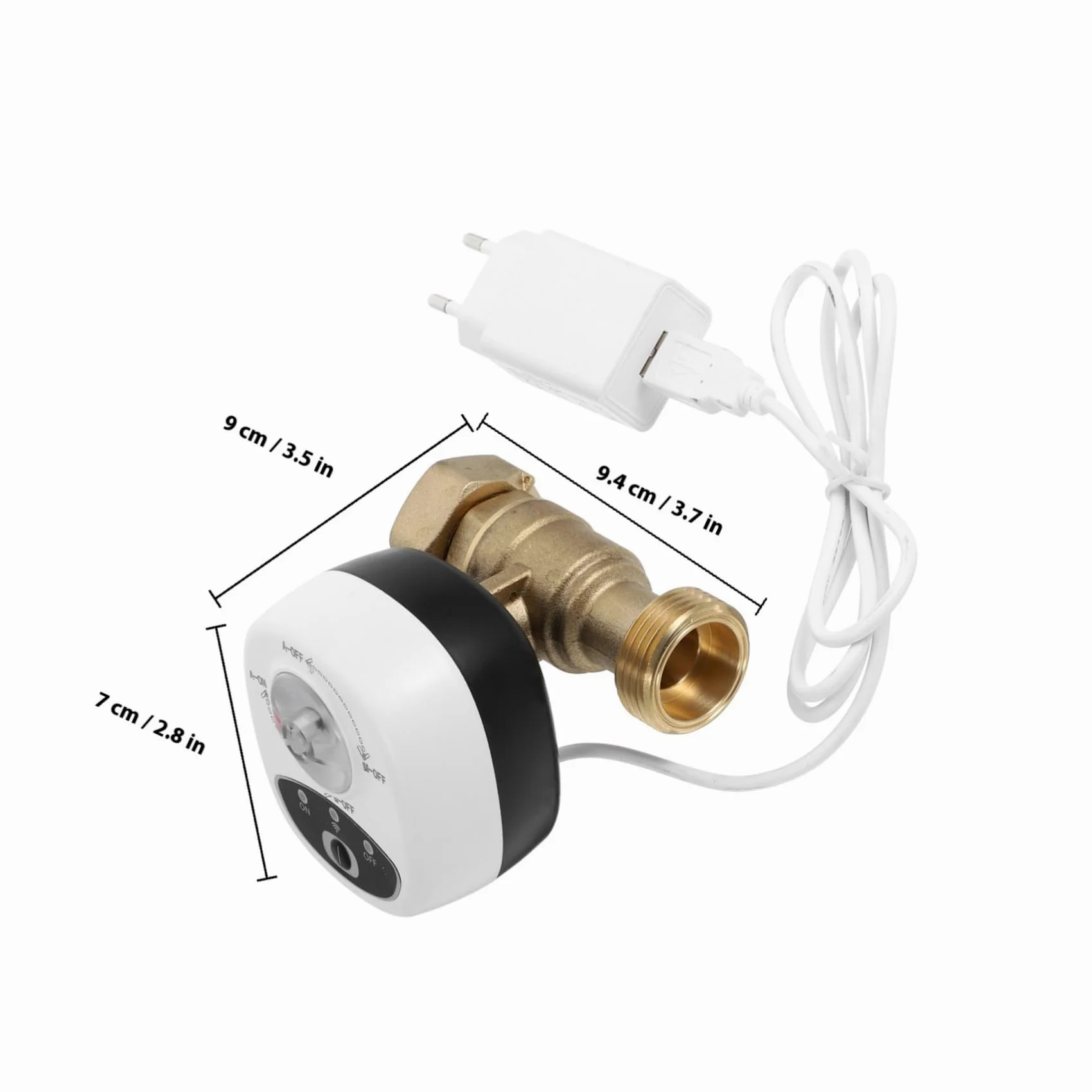 POPETPOP Válvula de Agua Inteligente Wifi Válvula de Cierre Automática con Temporizador y Alarma Fácil de Instalar en Material PC y Abs para Control del Agua en Sistemas de Riego