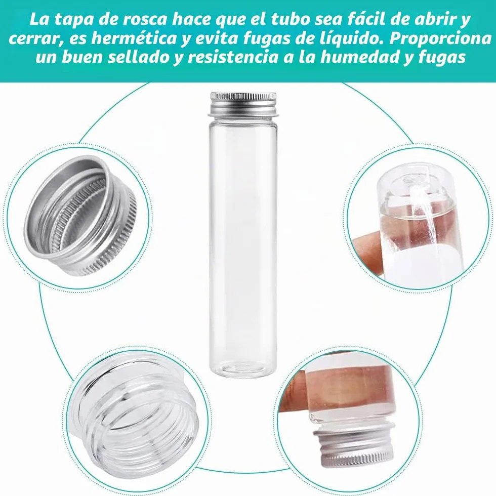 REFORUNG 12 PCS Tubos de Ensayo de Plástico 80ML con Tapa Transparente para Laboratorio