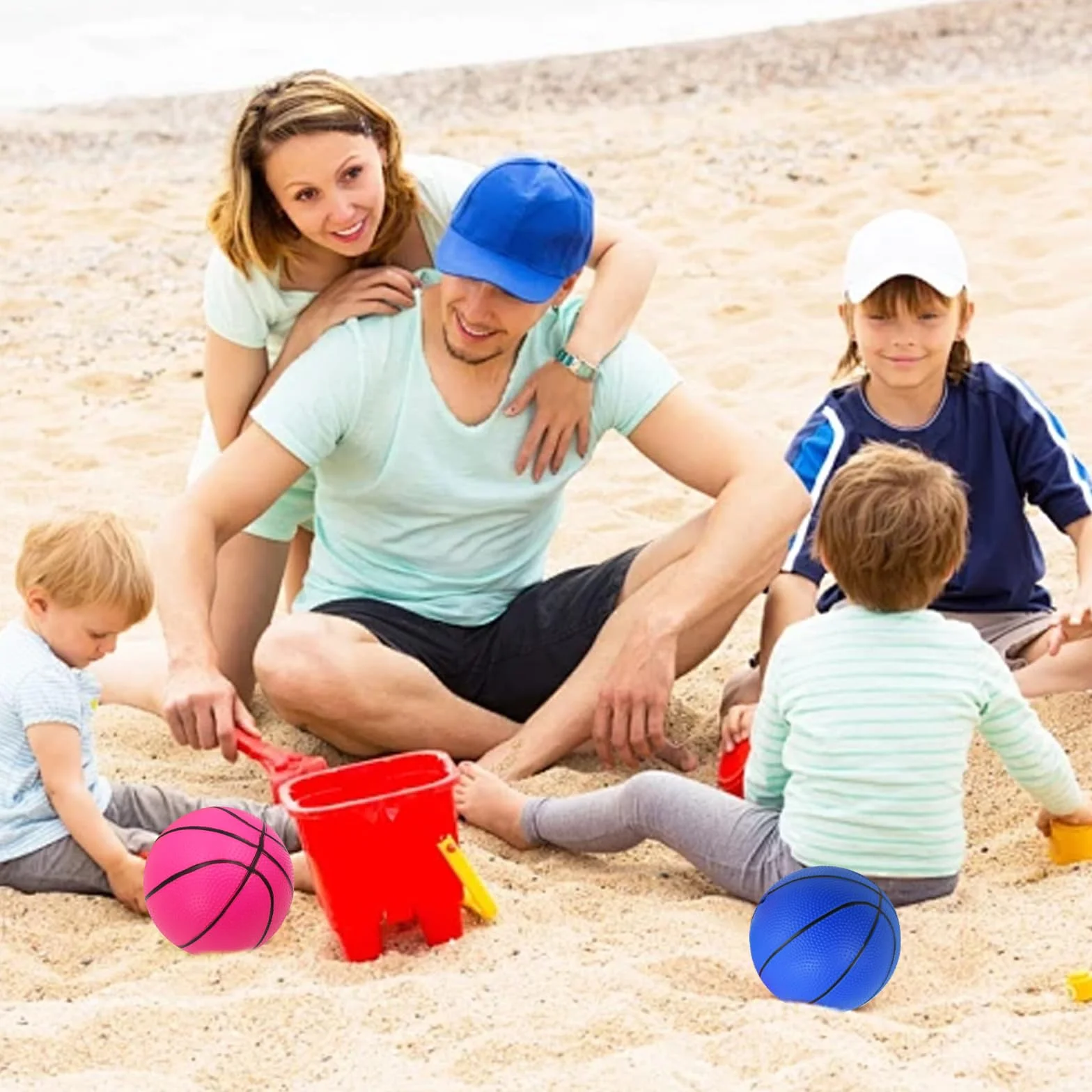 Mini pelotas de baloncesto hinchables para neumáticos con bomba, para piscina, playa y fiestas