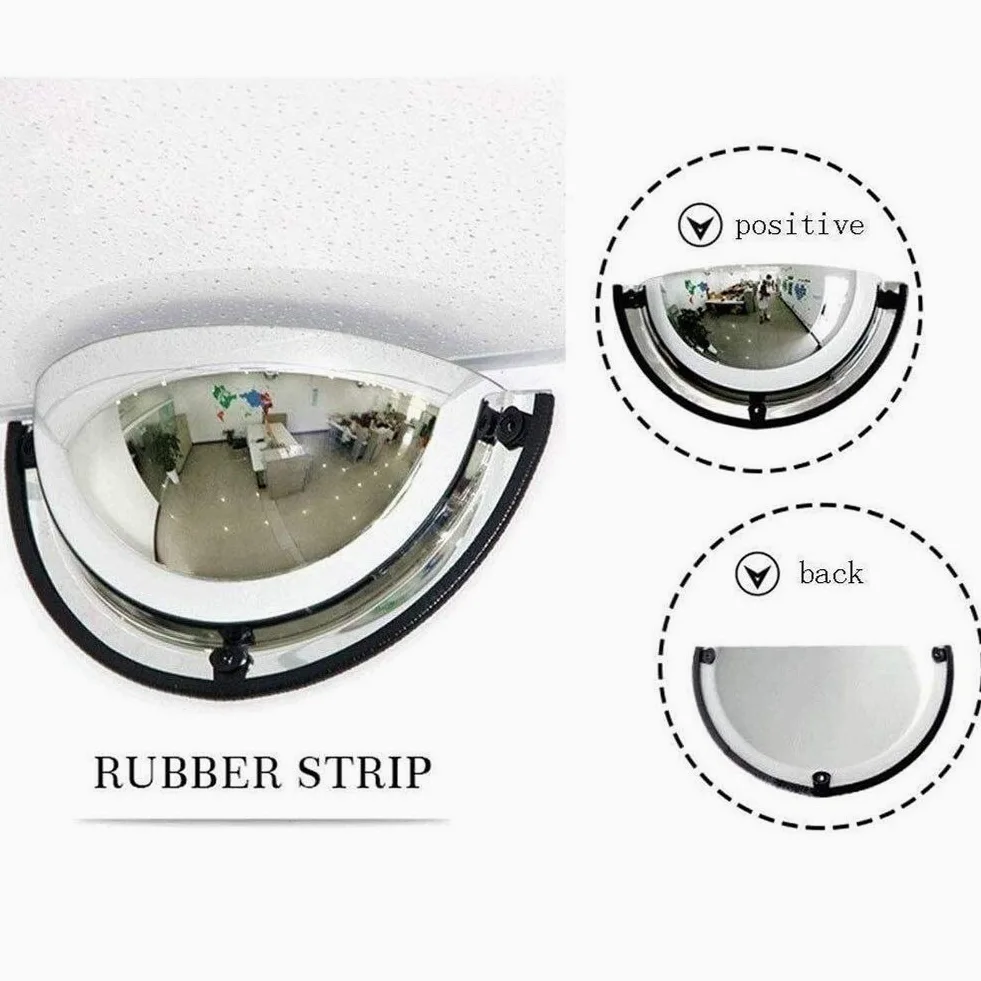 Espejo De Tráfico Espejo Convexo Lente Gran Angular De Tráfico Exterior, Espejo De Tráfico Espejo Convexo Panorámico De Media Cúpula, Ángulo De Visión De 180 Grados, Espejo Esférico De 1/4, Espejo De
