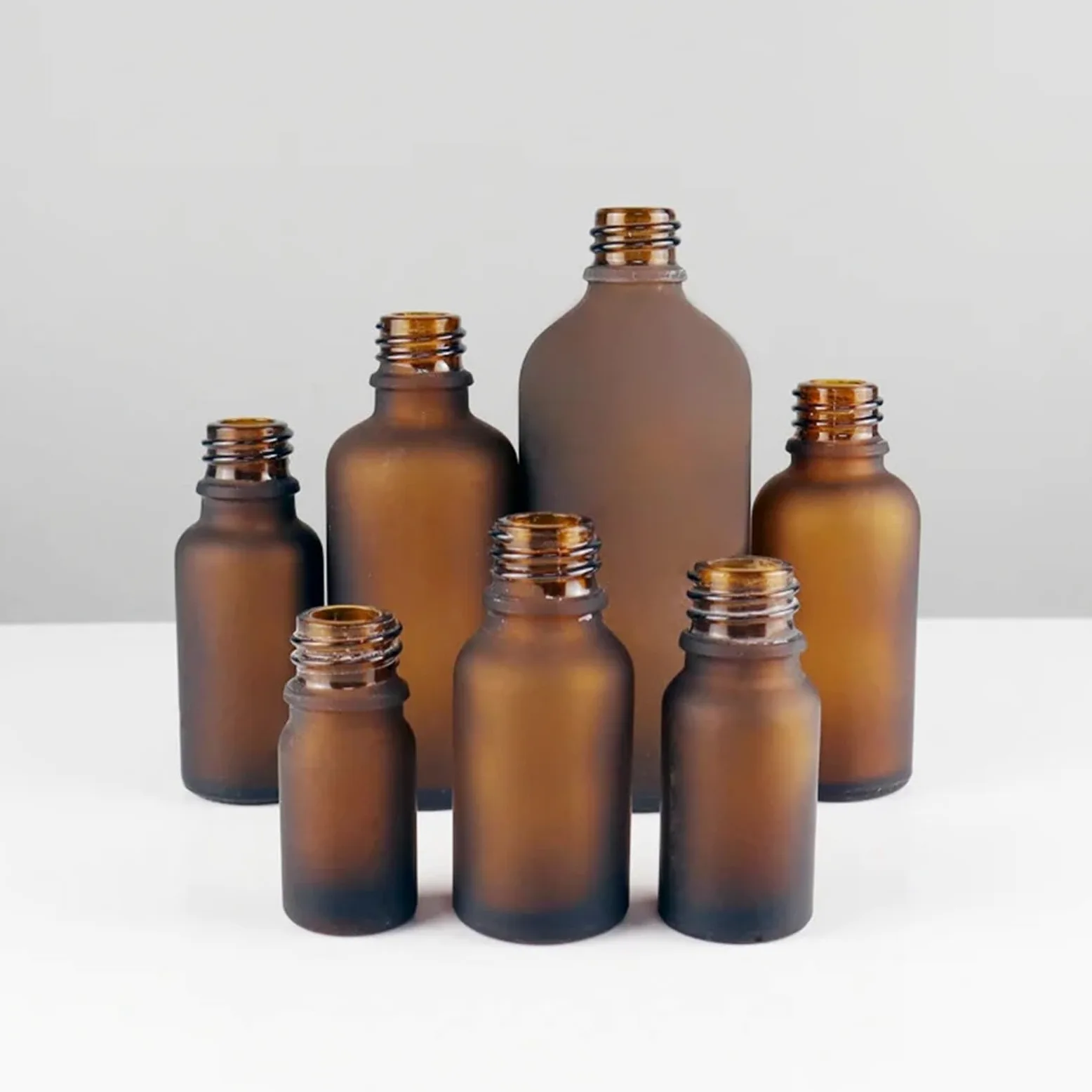 Gotero 20ml 30ml Botella cuentagotas de vidrio ámbar esmerilado Perfume Envase marrón mate 10ml Viaje con sabor a suero(3,20pcs,15ml)