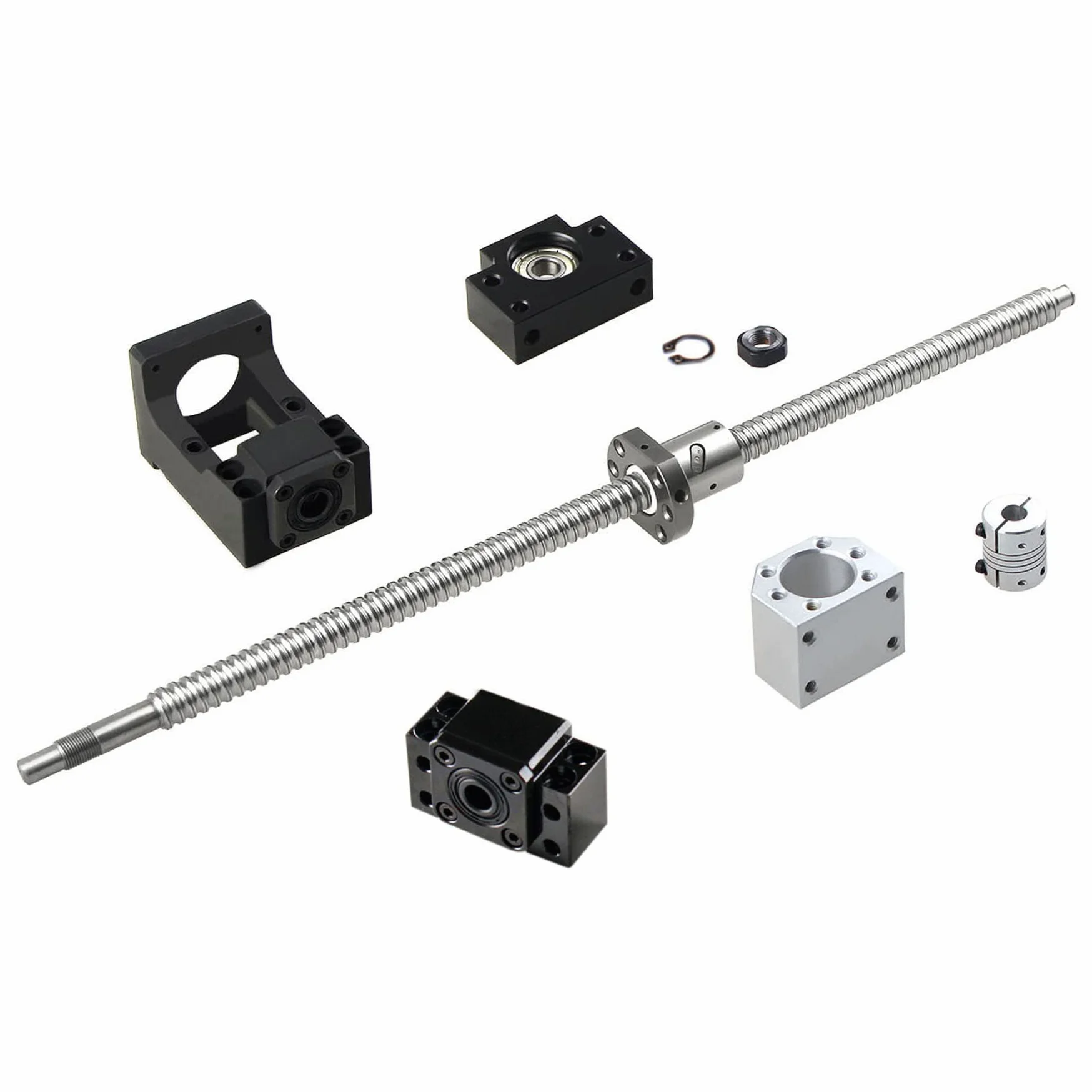 SFU1605 450 mm husillo de bolas RM1605 + tuerca roscada de bola con soporte BK12/BF12, carcasa de tuerca DSG16H y motor paso a paso para Nema 23 para máquina CNC