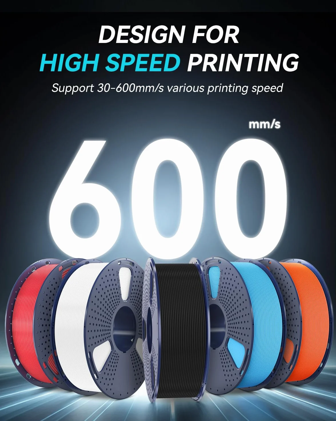 SUNLU Pack 4KG PETG Rápido - Filamento 3D 1.75mm ±0.02mm, Alta Velocidad 30-600mm/s, 4 Bobinas Negras