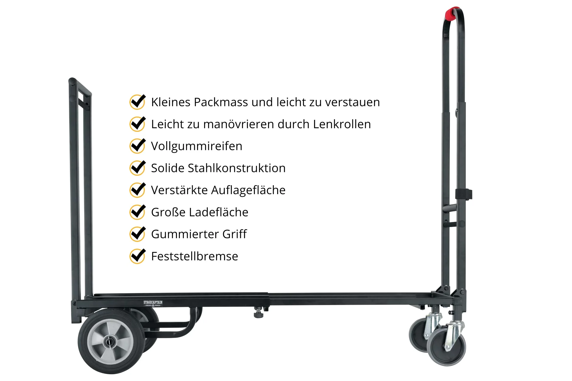 Stagecaptain Sherpa SCS-80 MKII Carro de Transporte (Mega Cart), 5 cm | Largo (superficie de carga útil): 73 cm - 120 cm, Altura: 116 cm, Ancho superficie de carga: 32 cm, Ancho con ruedas: 47 cm