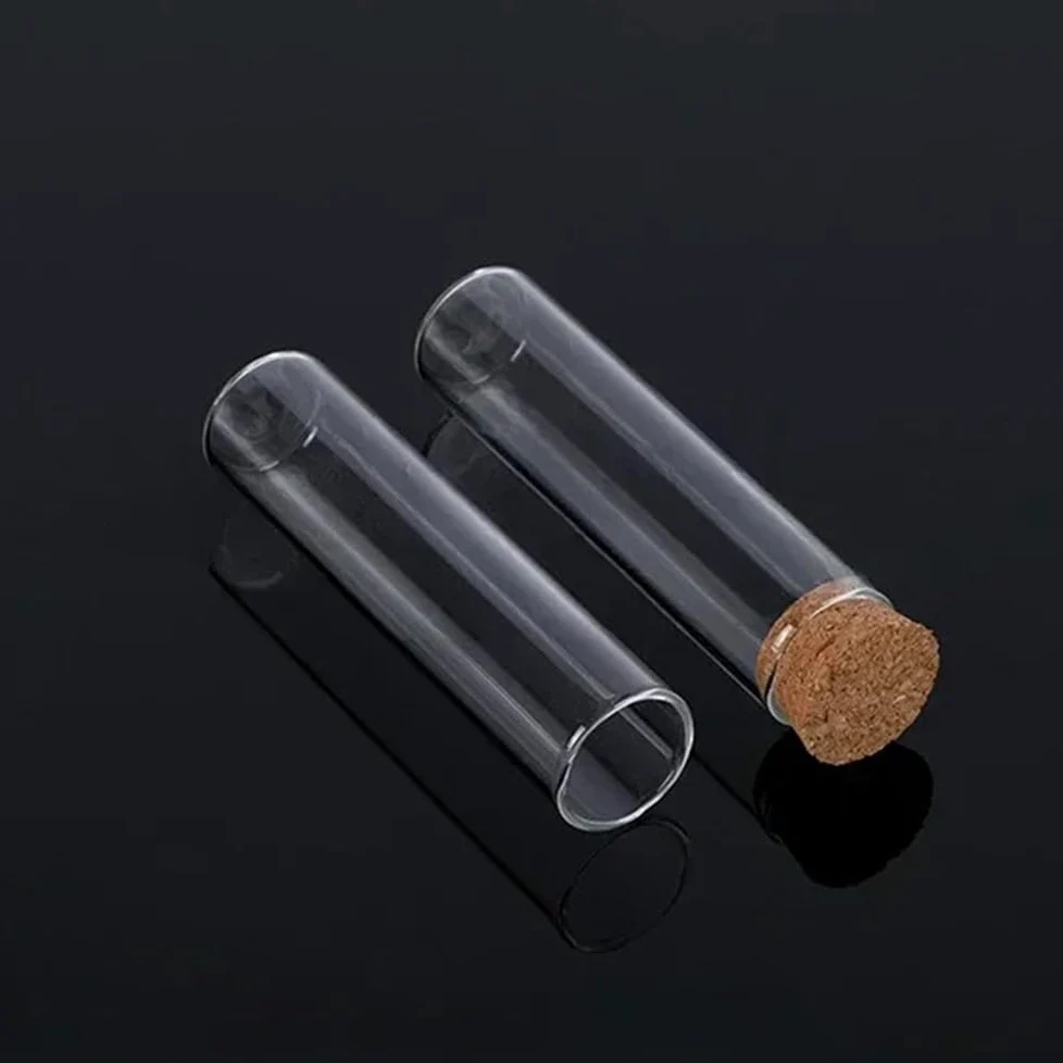 Equipos y suministros de laboratorio Lote de 10 tubos vidrio transparente laboratorio 12 a 30 mm diámetro con tapón corcho y fondo plano