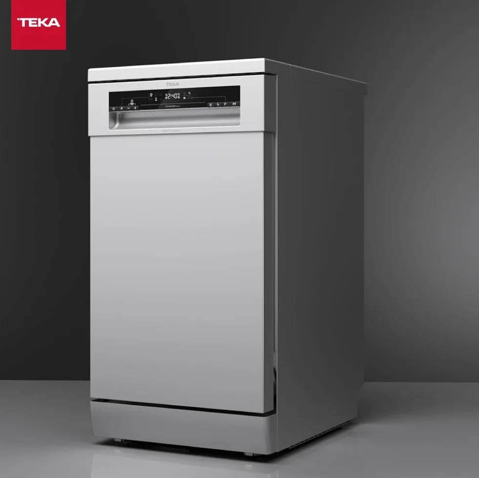 Teka Lavavajillas Libre Instalación 45 cm con Display LED, 9 Cubiertos, Acero Inoxidable DFS 24650 SS