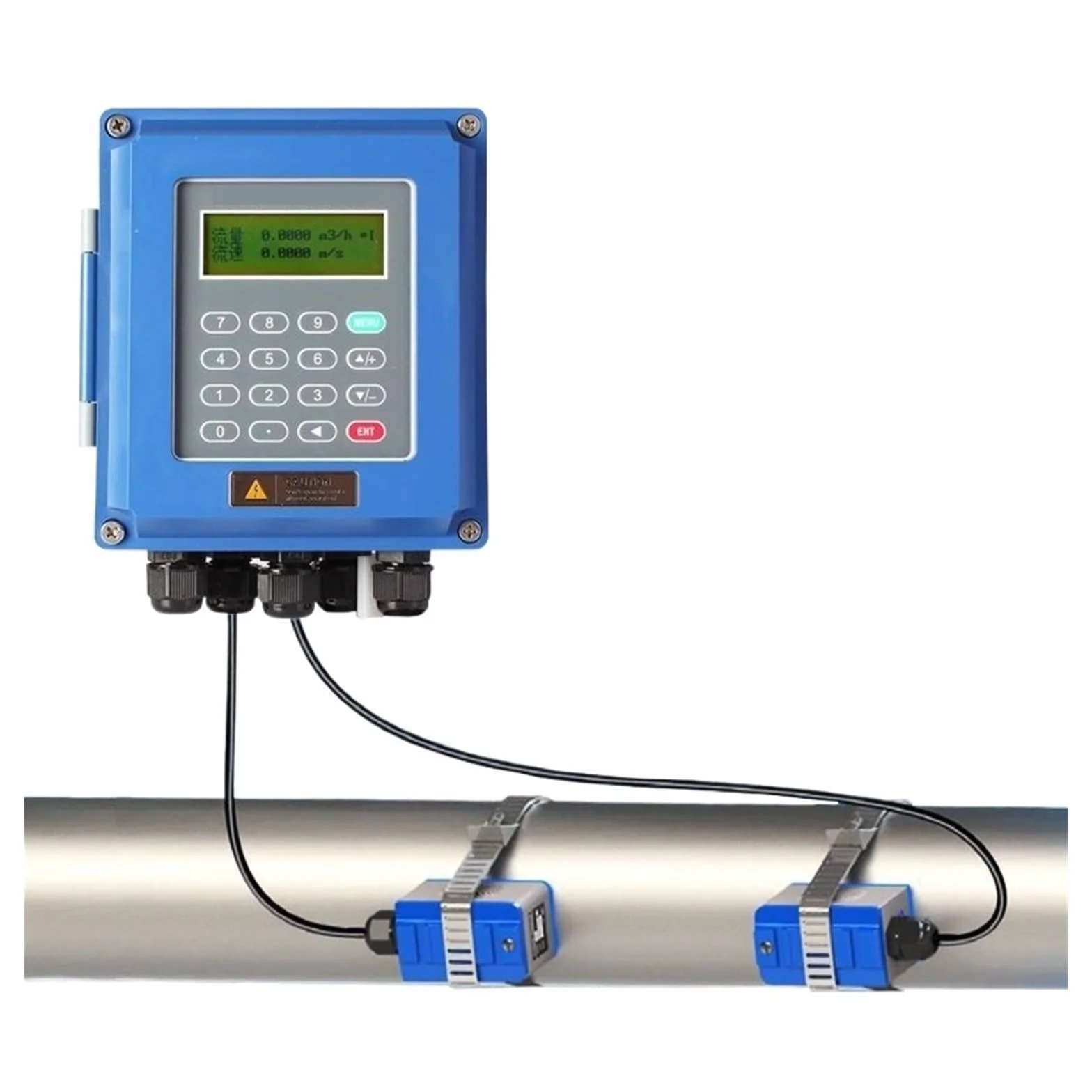 Medidor de flujo ultrasónico, medidor de control de flujo de agua líquida TUF-2000B, contador de flujo, pantalla LCD con transductores de abrazadera TM-1/TL-1/TS-2, DN15-6000 mm,TM-1(DN50-DN700)