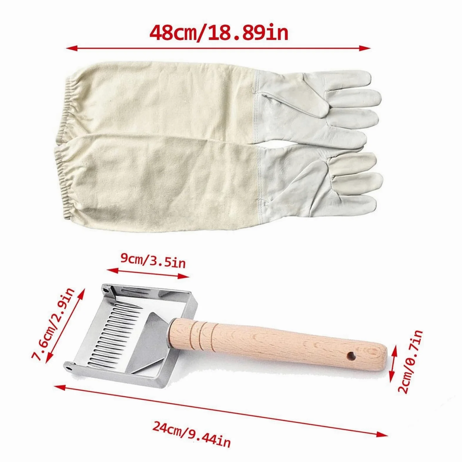 Kit de herramientas for miel de apicultura, 10 piezas, Kit de apicultor principiante y profesional, guantes de apicultor/cepillo for abejas/alimentador de abejas