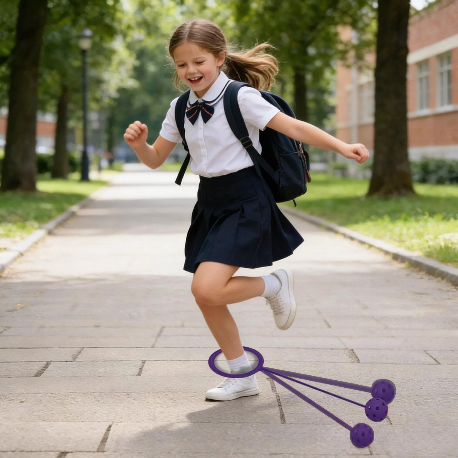 Skip Ball Toble Toble para Niños, Anillos de Salto al Aire Libre con Rueda Giratoria, Alternativa a la Comba