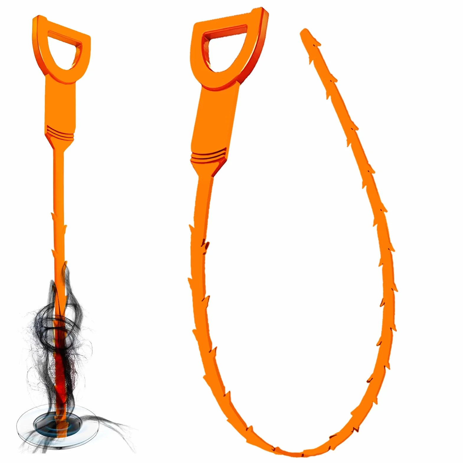 Desatascador de pelo de serpiente de drenaje para eliminar obstrucciones, herramienta de agarre, herramienta de agarre, limpiador de desagües para inodoro, alcantarillado, ducha, cocina, baño, bañera