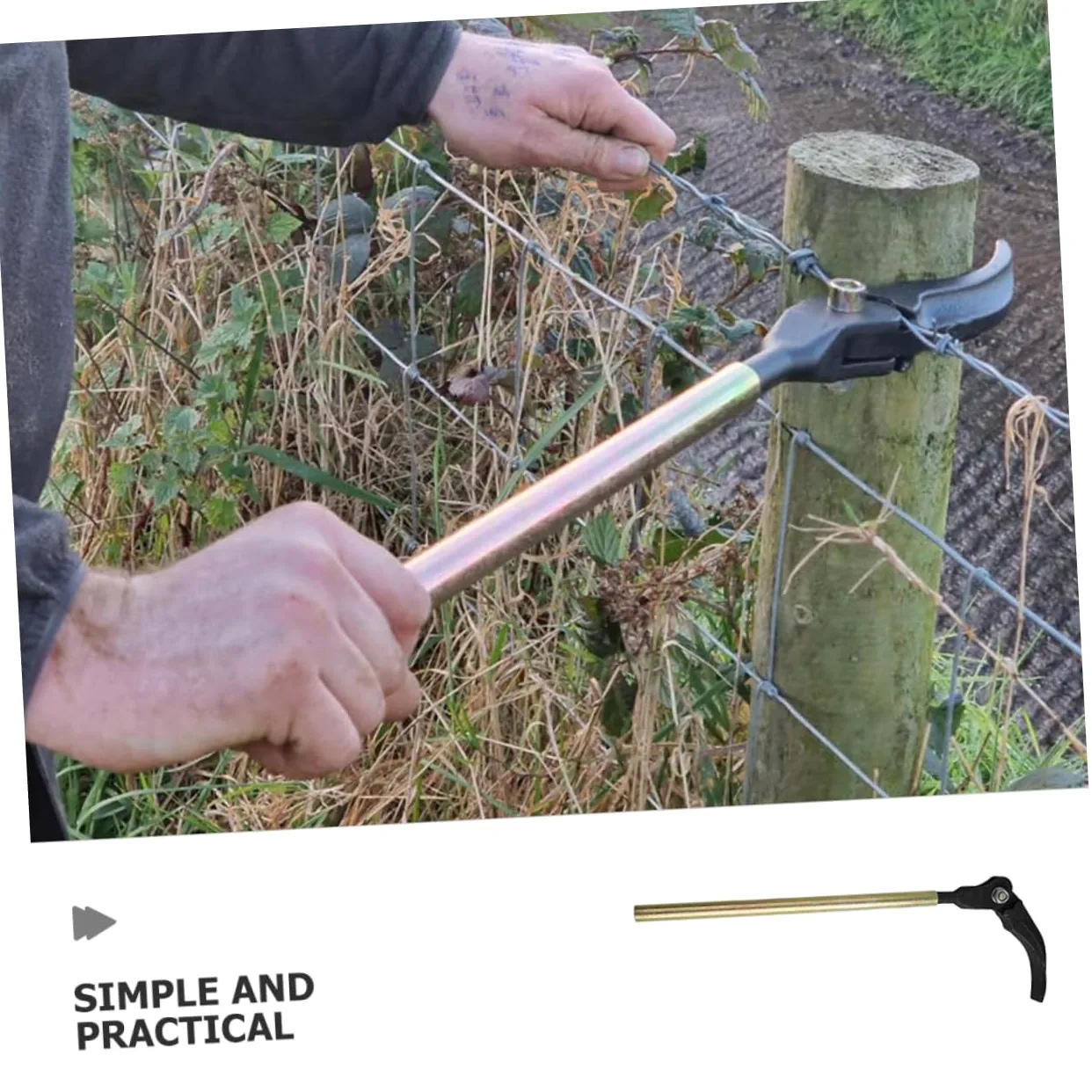 Herramienta tensora de alambre para valla de alambre de púas, fácil de usar, tensor y tensor para vallas de jardín, extractor de alambre de acero para una instalación y ajuste cómodos