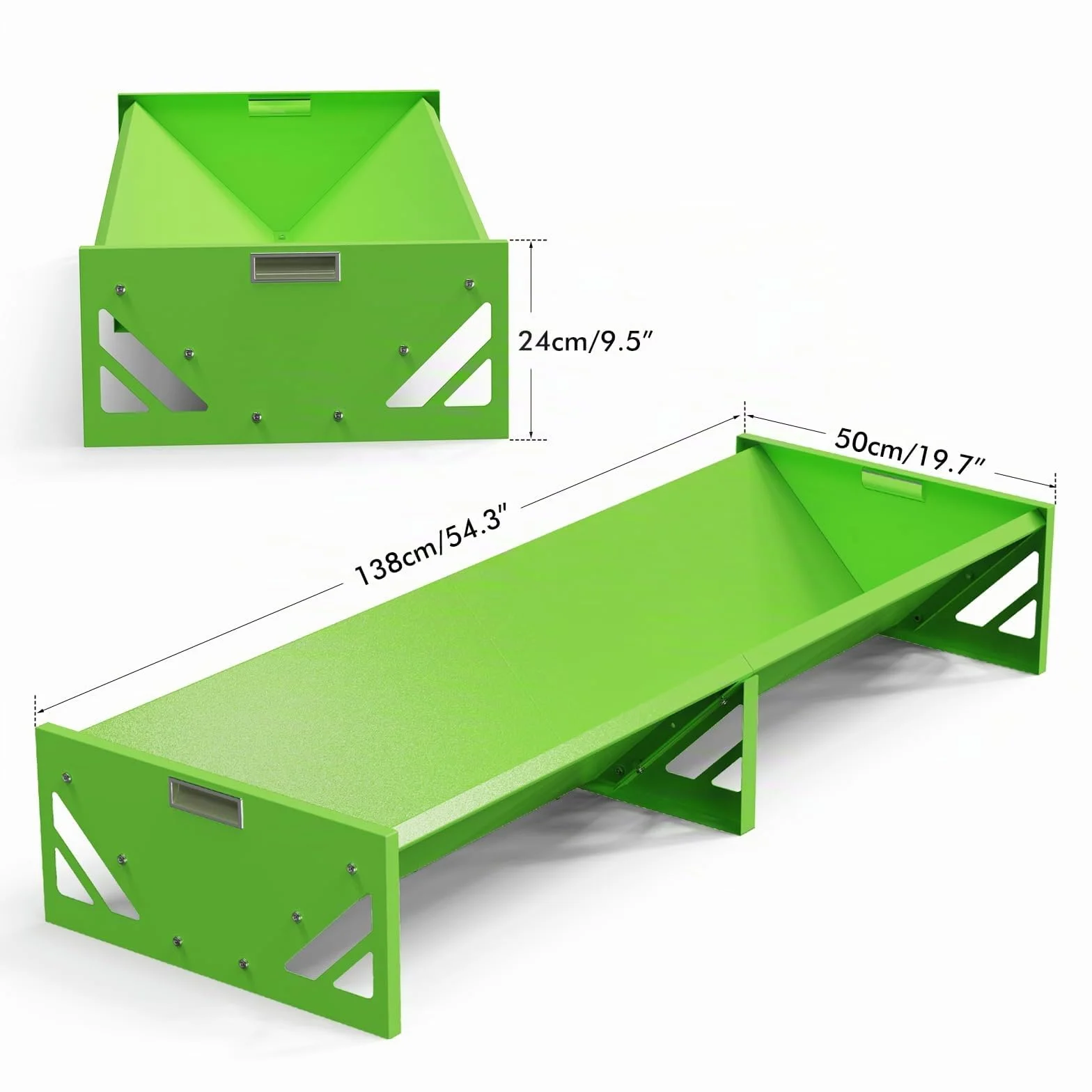 Alimentador De Cabra, Acero Galvanizado, Alimentador De Vivo Resistente De Gran Capacidad, PortáTil, Para Granjas De Alpacas, Calves, Ovejas, Caballos (Verde)